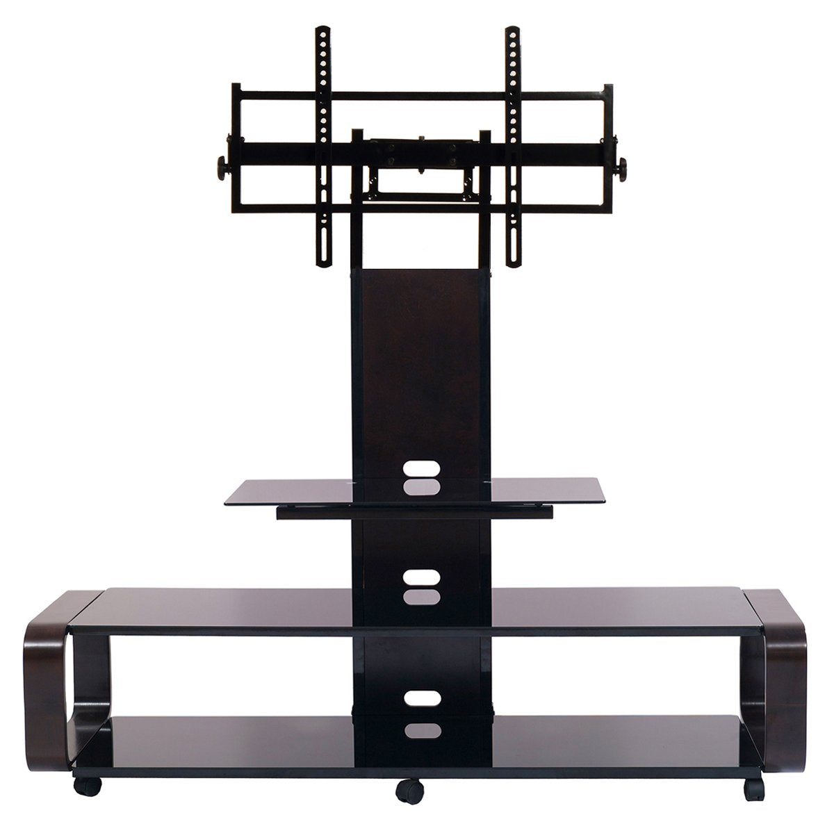 TransDeco TD685ES TV Stand with Mount & Wheel for 35-85 Inch TV, Espresso/Black