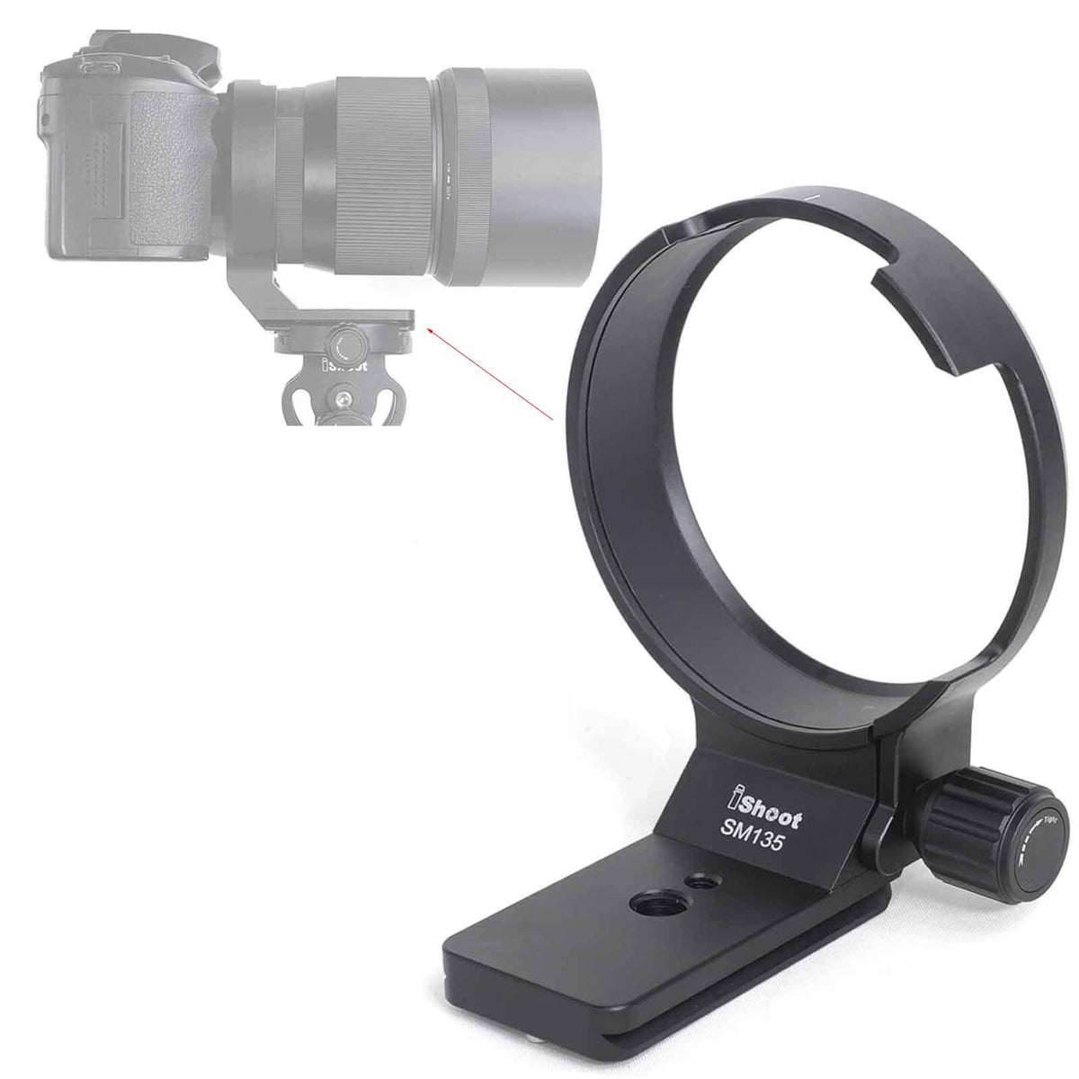 Ishoot Cnc Tripod Mount Ring For Sigma 135Mm F/1.8 Dg Hsm Art Lens, Aviation Aluminum Lens Tripod Collar Support Bracket Holder