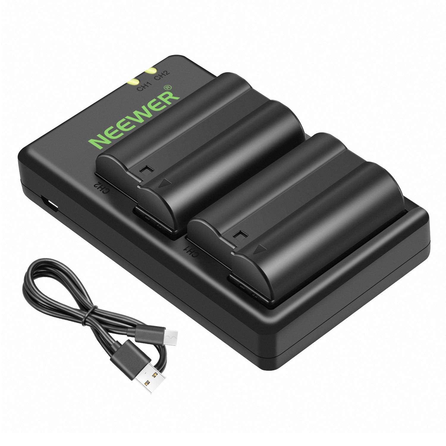 NEEWER Replacement Battery and Charger Set for EN-EL15, Compatible with Nikon Z5, Z6, Z6 II, Z7, Z7II, D780, D850, D7500, D750,