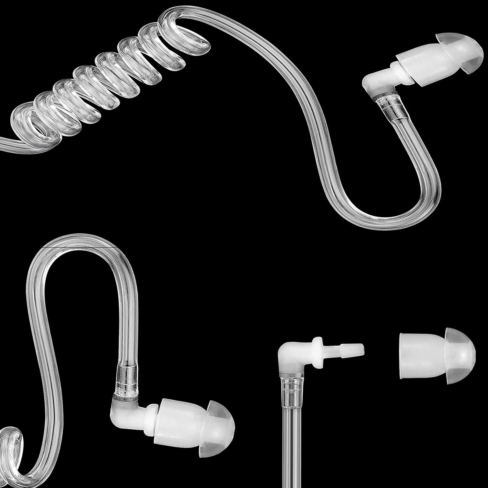 10 Pack Replacement Acoustic Coil Tube Walkie Talkie Earpieces For Baofeng Motorola Kenwood Retevis Midland Two Way Radios Headset Secret Spy Game Earpiece