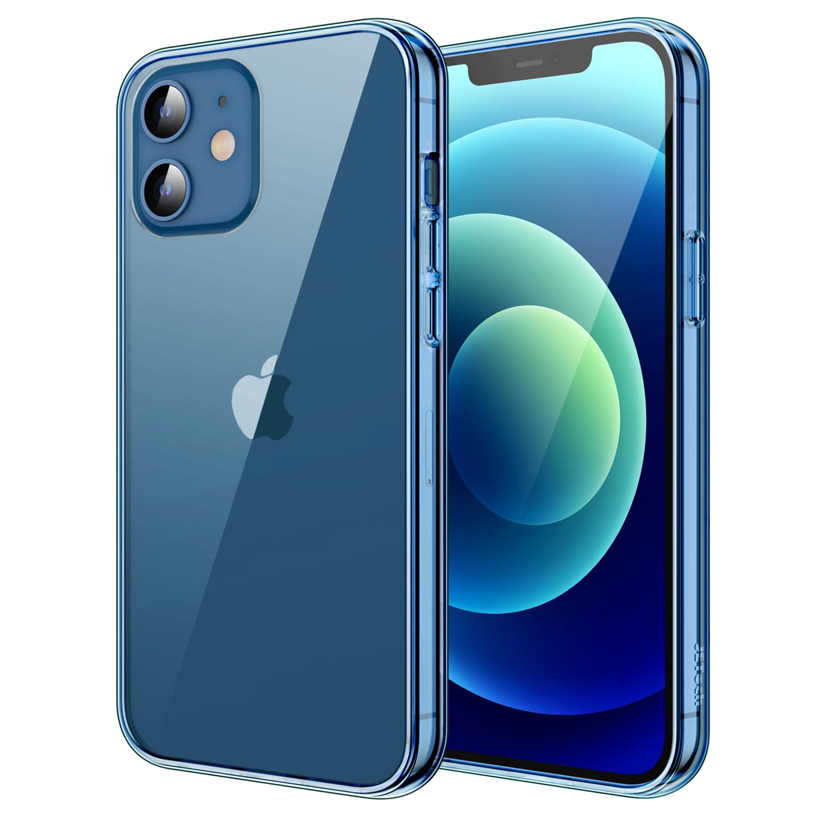 Jetech Case For Iphone 12 Mini 5.4 Inch, Non Yellowing Shockproof Phone Bumper Cover, Anti Scratch Clear Back (Jean Indigo)