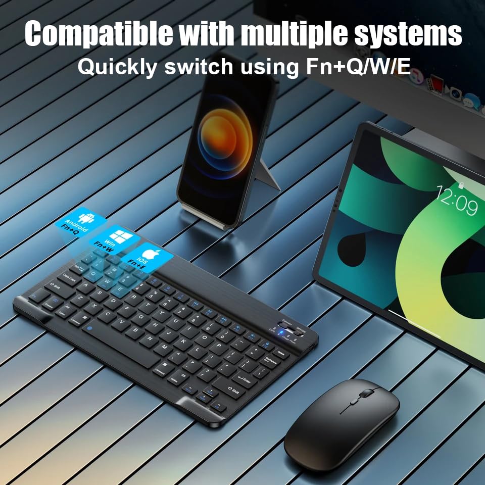 Bluetooth Keyboard For Ipad 10Th Generation, Ipad Pro 13/12/11/10/9/8/7 Inch, Ipad Air 13/11Th Gen, Ipad Mini, Samsung Xiaomi Ta