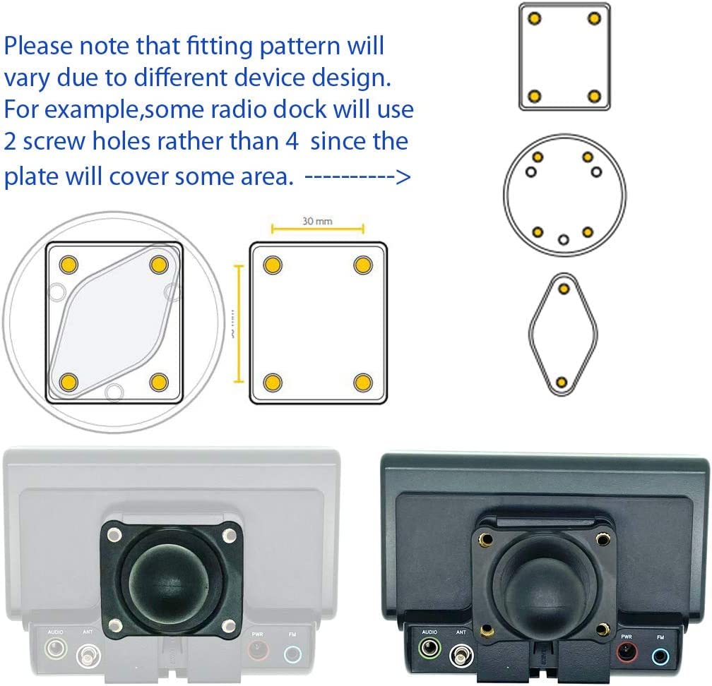 Lycogear Heavy Duty Metal Amps Hole Pattern Eld Drinks Cup Holder Mount Compatible With Ham Cb Pro Satellite Radio & All Univers