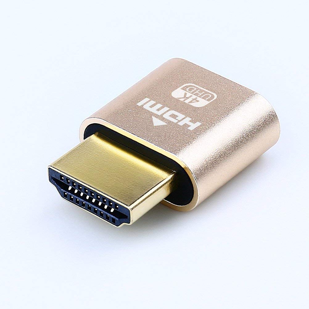 Dtech Hdmi Dummy Plug 4K Display Emulator Compatible With Windows Mac Osx Linux Support 4Kx2K 2160P 1080P For Computer Desktop (