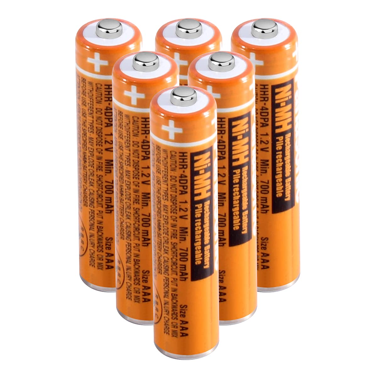 Pingju Ni-Mh Aaa Rechargeable Battery 1.2V 700Mah 6-Pack Hhr-4Dpa Aaa Batteries For Panasonic Cordless Phones, Remote Controls, 