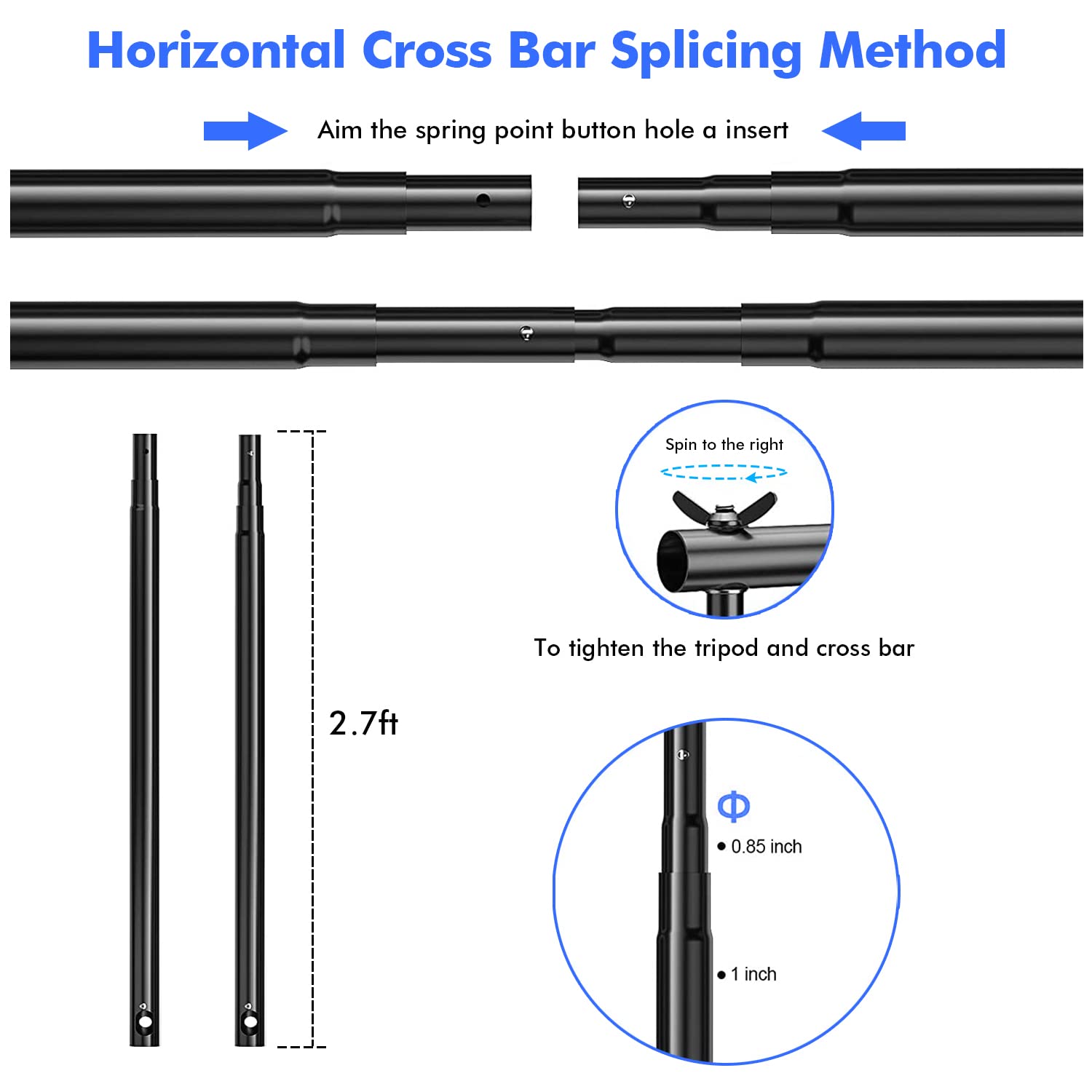 Slow Dolphin 10X 8.5 Ft Photo Backdrop Stand, Adjustable Photography Background Support System Stand For Photo Video Studio With