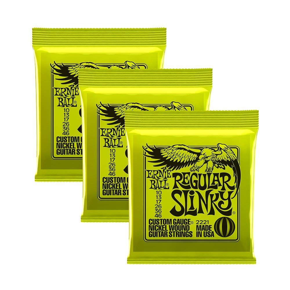 Ernie Ball Regular Slinky Custom Gauge Nickel Wound Guitar String   Set.010   .046 (3 Pack)