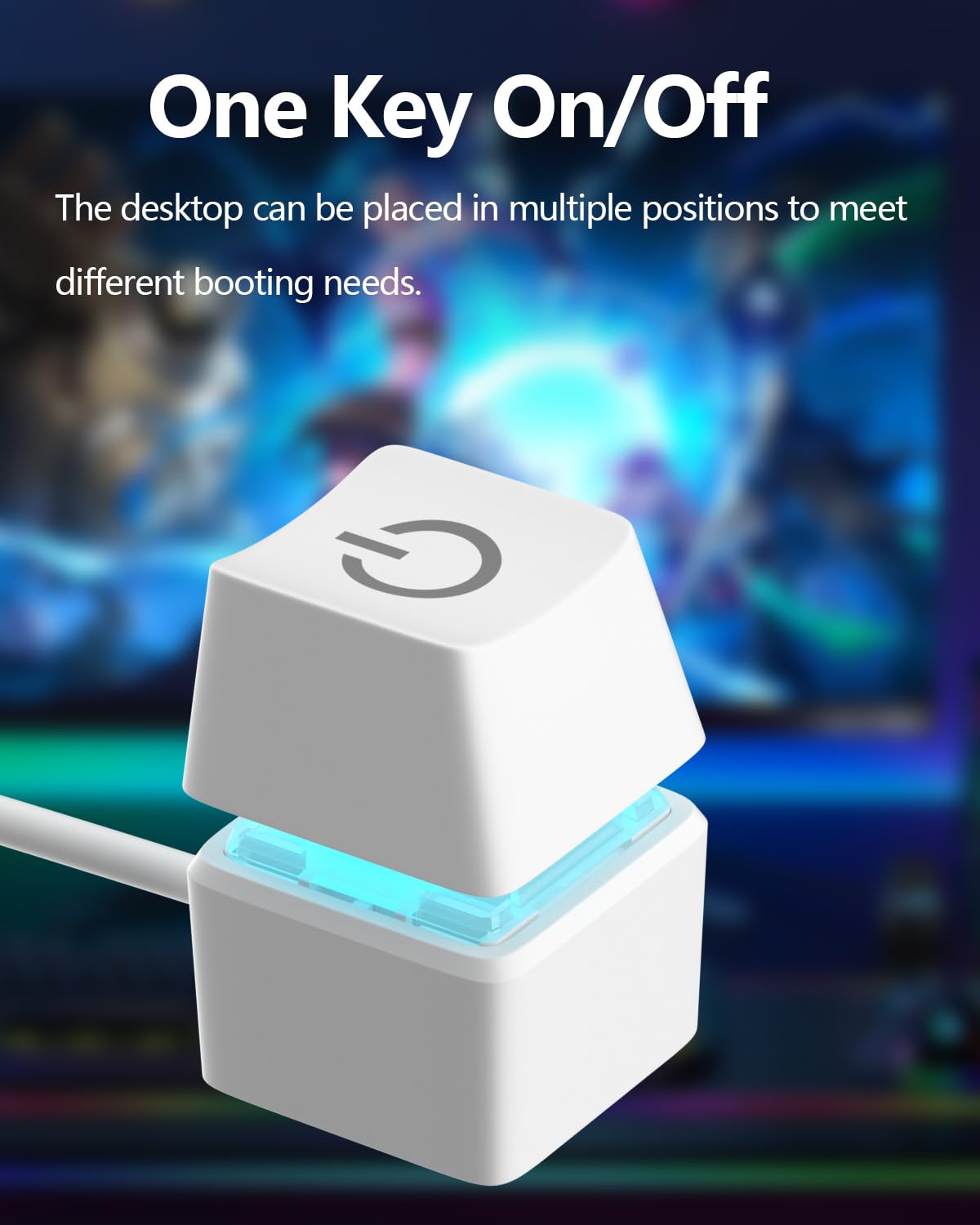 Oddtone Pc Switch Button, Desktop Computer Power Switch, Power Supply Control Adapter Cable 65 Inch External Pc Power Button Pc