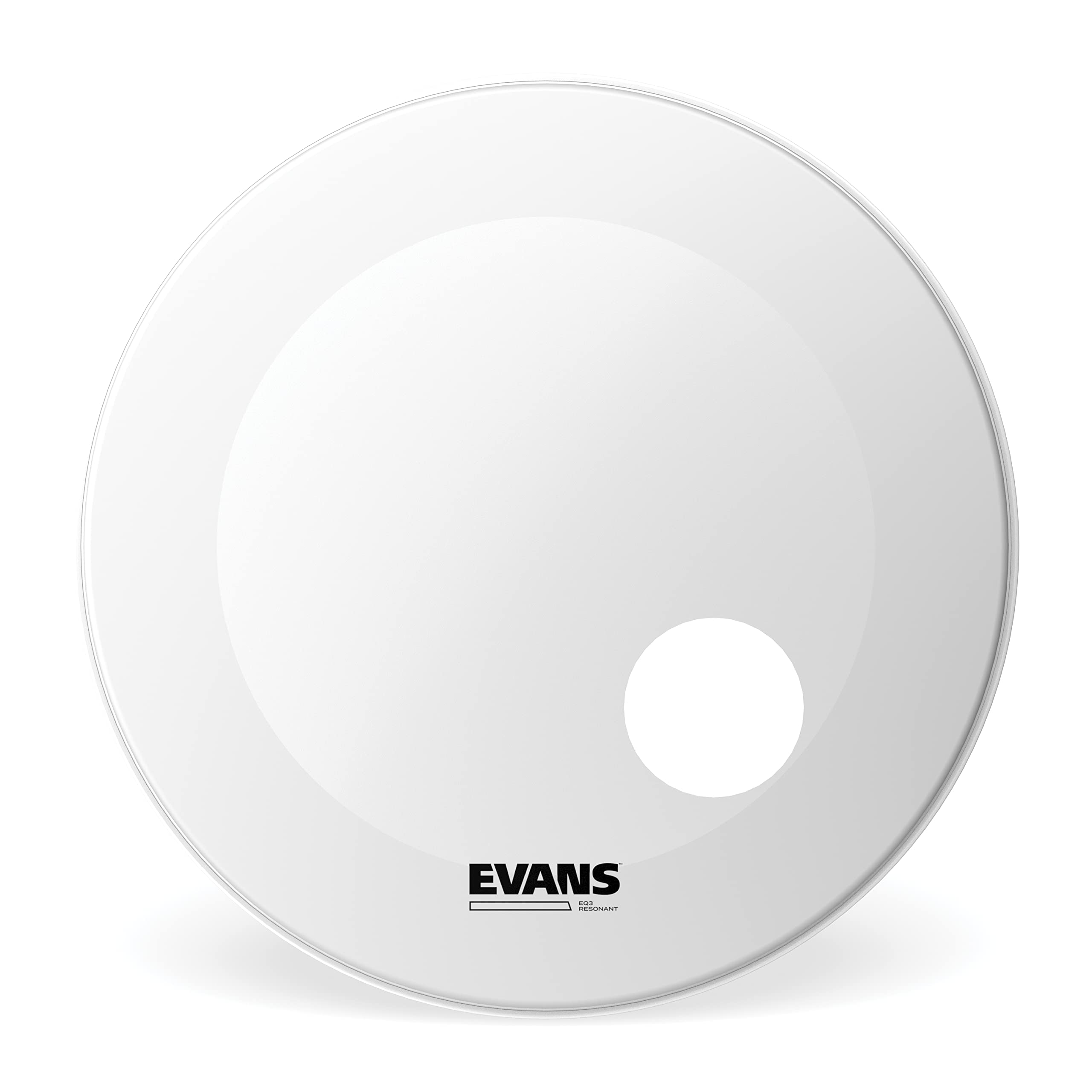 Evans Eq3 Resonant Coated White Bass Drum Head, 22 Inch