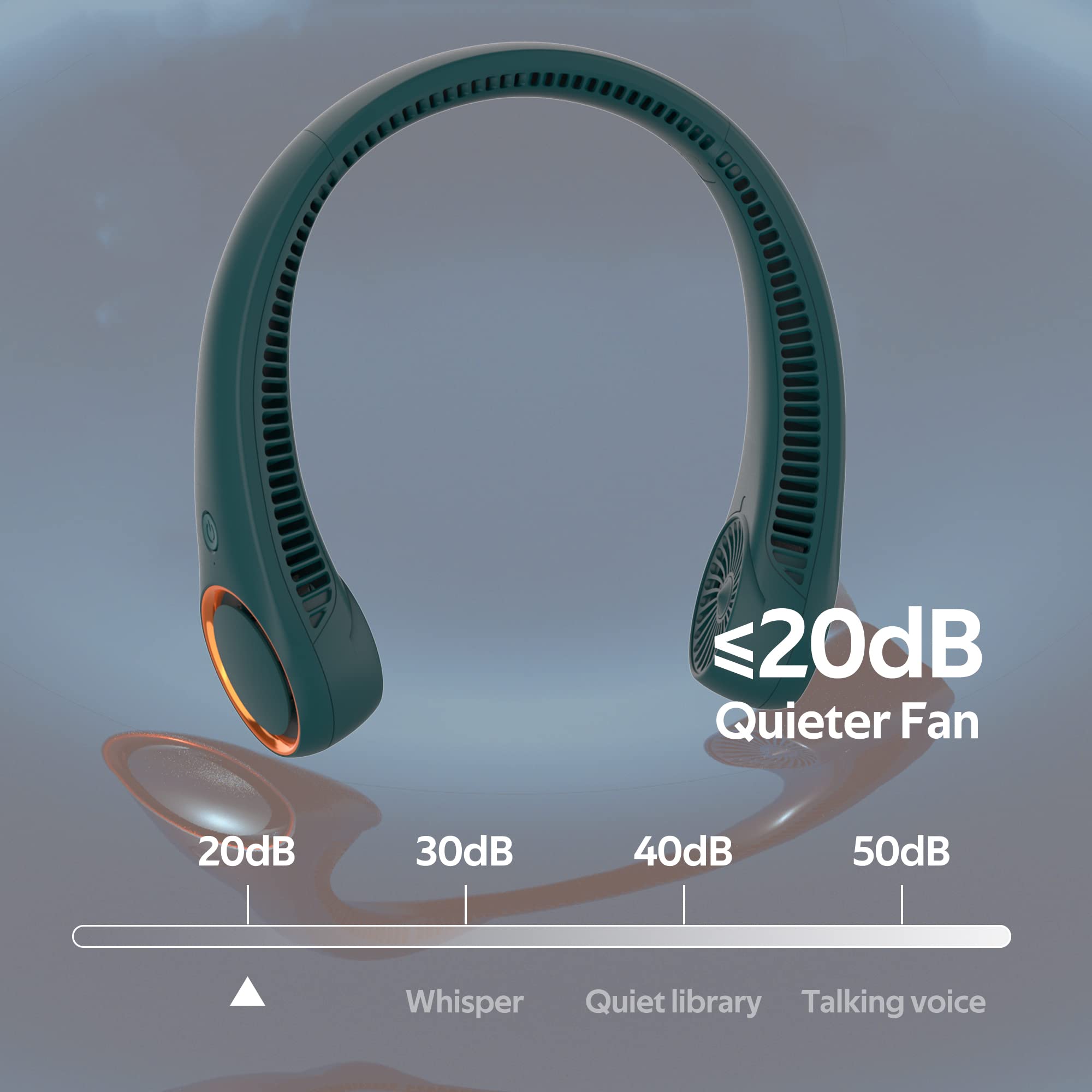 Portable Neck Fan, Hands Free Bladeless Fan, 360 Cooling Personal Fan,Wearable Quiet Fan For Outdoor Indoor, Gifts For Men Women