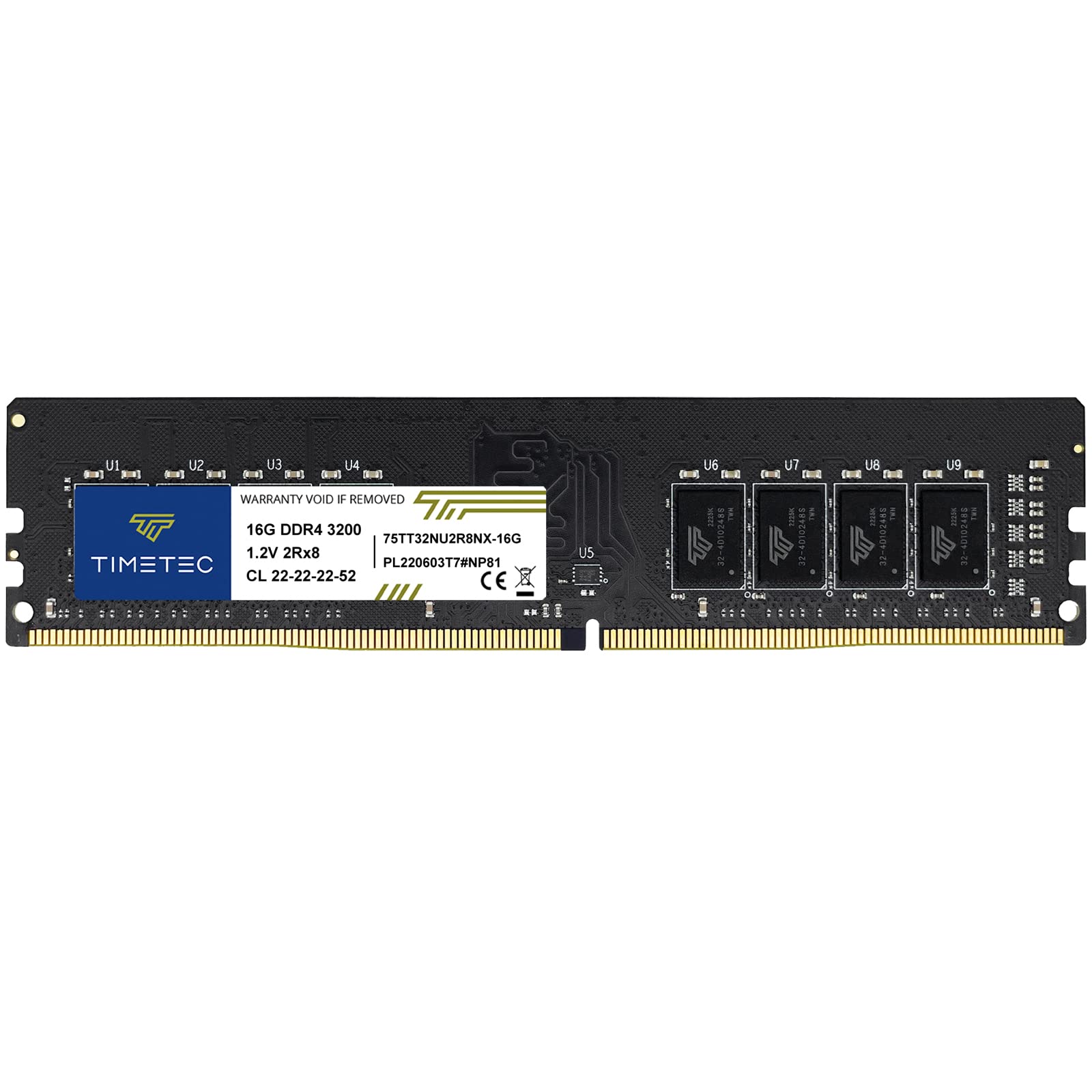 Timetec 16Gb Ddr4 3200Mhz (Or 2933Mhz Or 2666Mhz) Pc4 25600 Non Xmp Cl22 1.2V Non Ecc Unbuffered 2Rx8 Dual Rank 288 Pin Udimm De