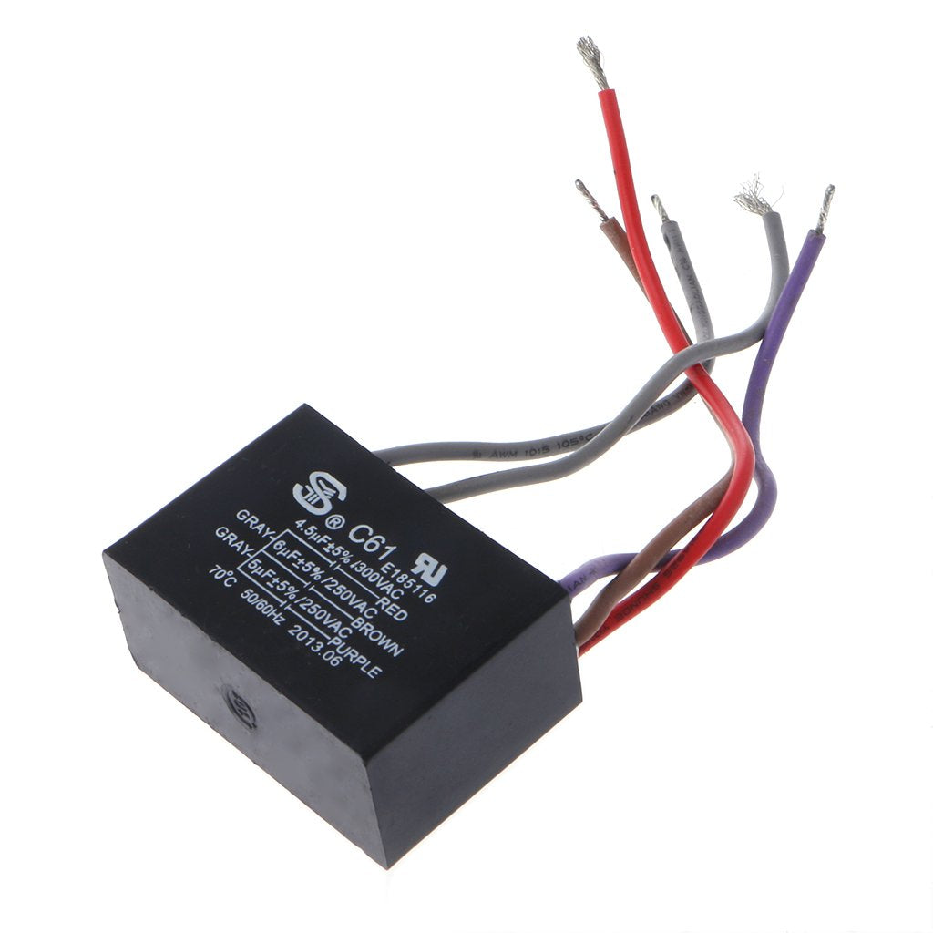 Ang Puneng Cbb61 Ceiling Fan Capacitor Electrical Power Relay Connecting Capacitor 4.5Uf+6Uf+5Uf 5 Wire 250V