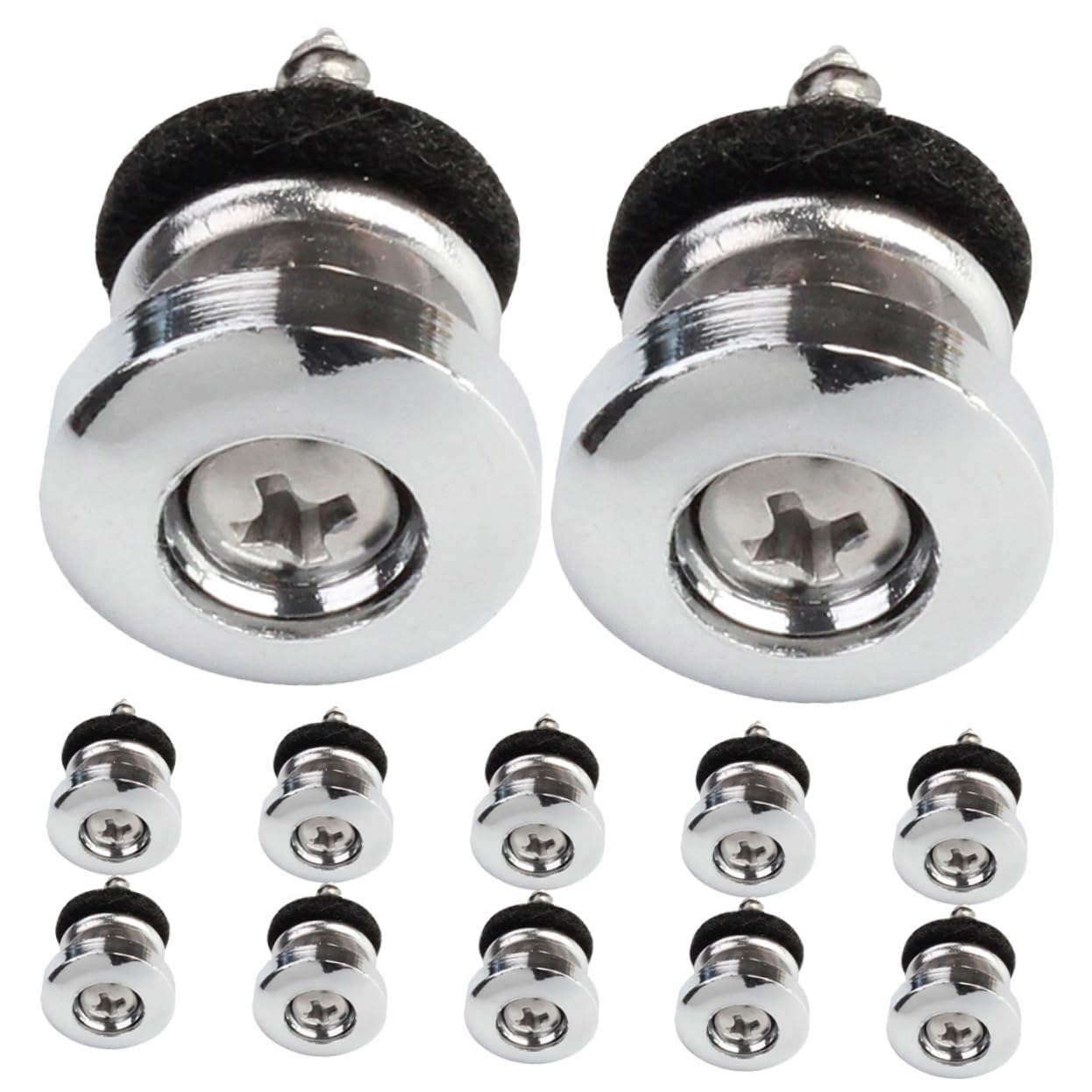 ibasenice 12pcs Guitar Strap Lock Button Set Bass Strap Locks for Electric Bass Guitars