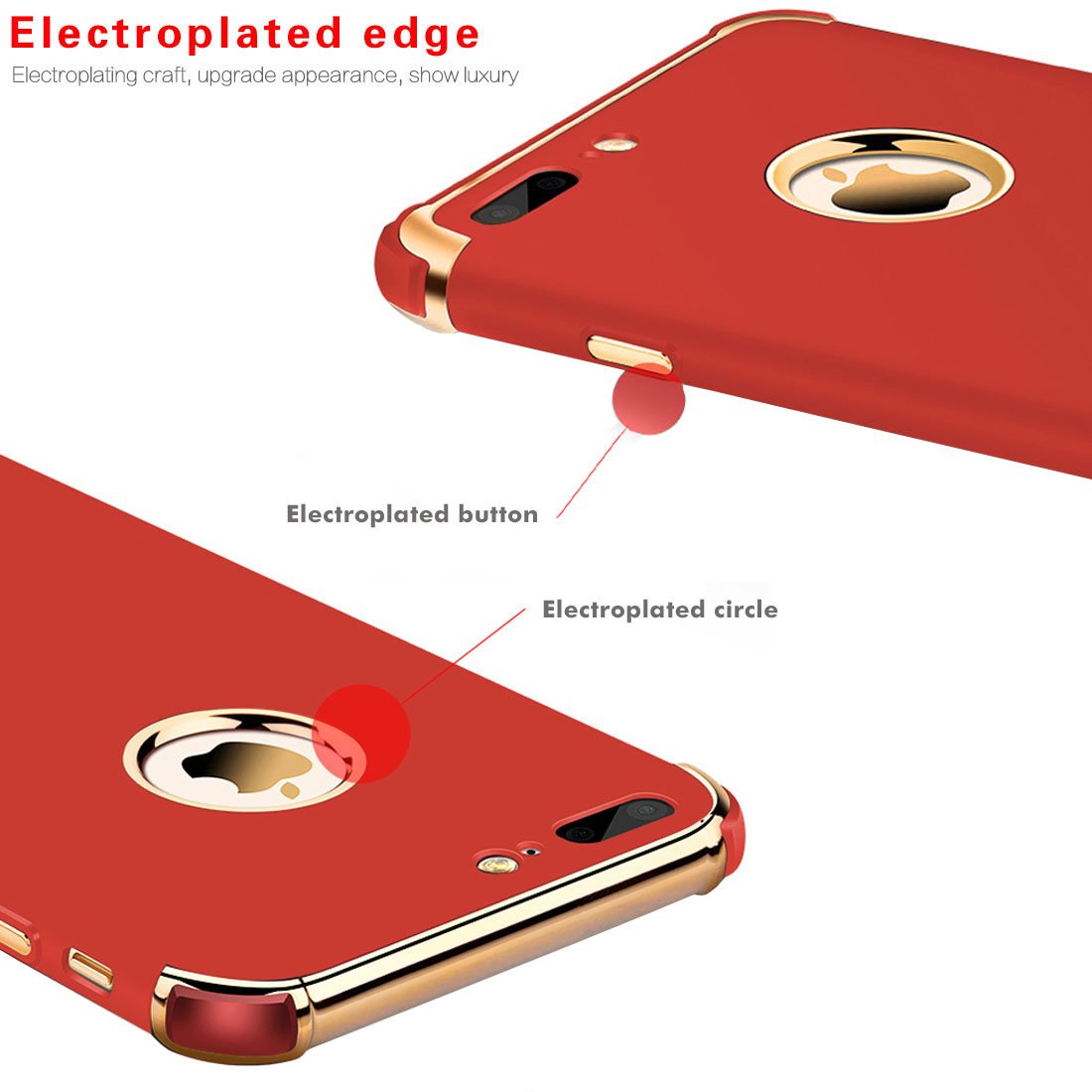 Tverghvad For Iphone 8 Plus Case, Ultra Slim Flexible Matte Case Compatible For Iphone 8 Plus (Shiny Red)