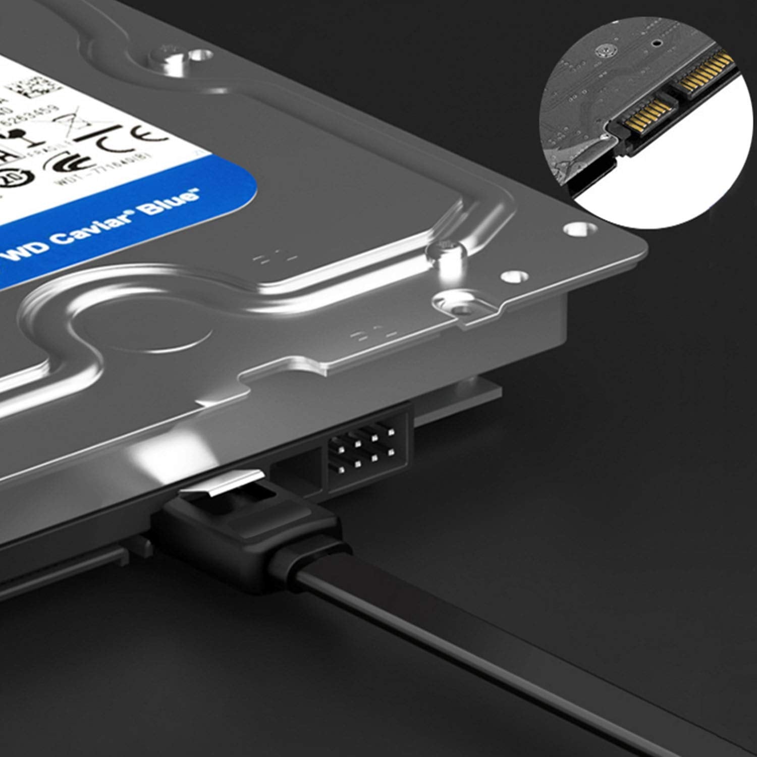 Ayecehi 6 Pack 90 Degree Right Angle Sata Iii 6.0 Gbps Cable (Sata 3 Cable) With Locking Latch Black   12 Inches For Sata Hdd, Ssd, Cd Driver, Cd Writer