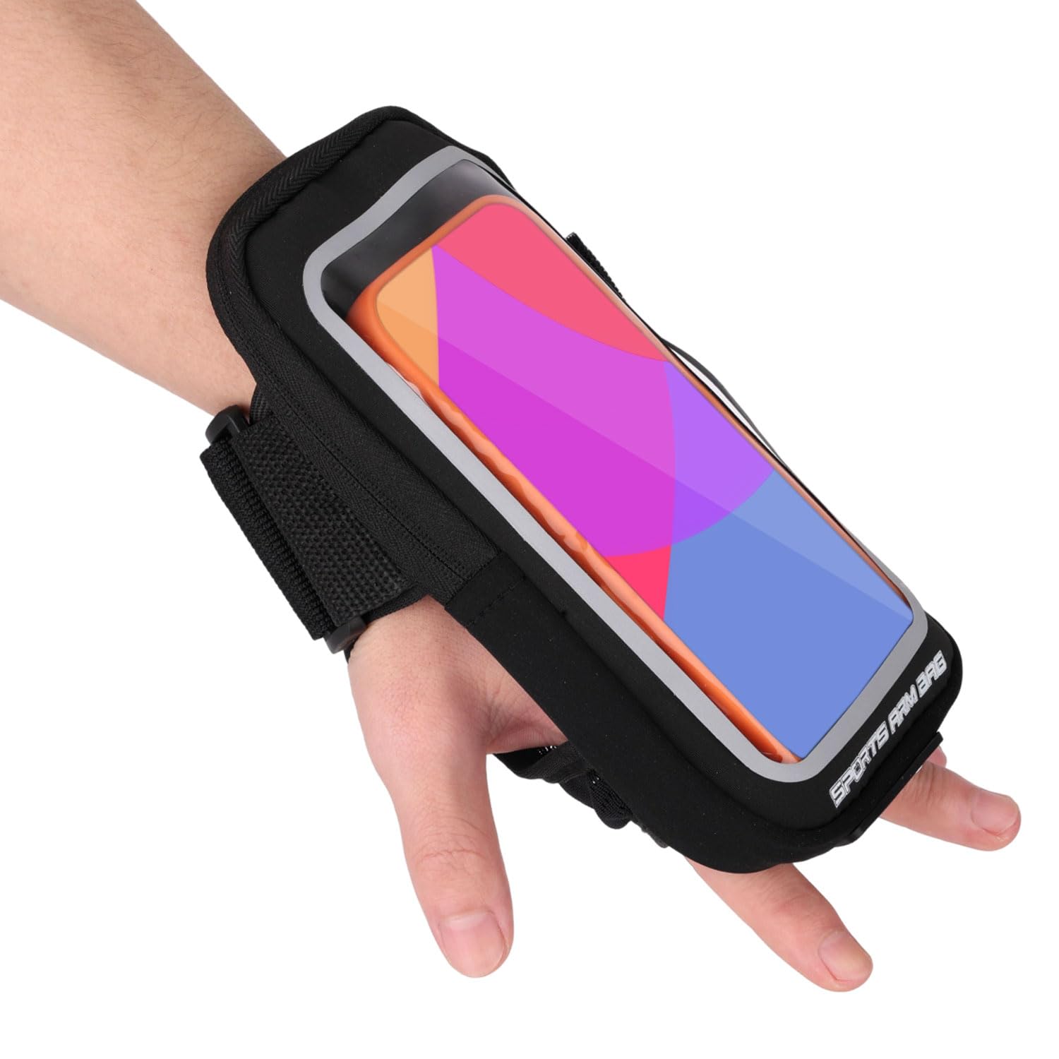 Wristband Phone Holder for Running, Black Handheld Grip Phone Holder Running Armband Wristband Frearm Band for iPhone Pro Max Pl