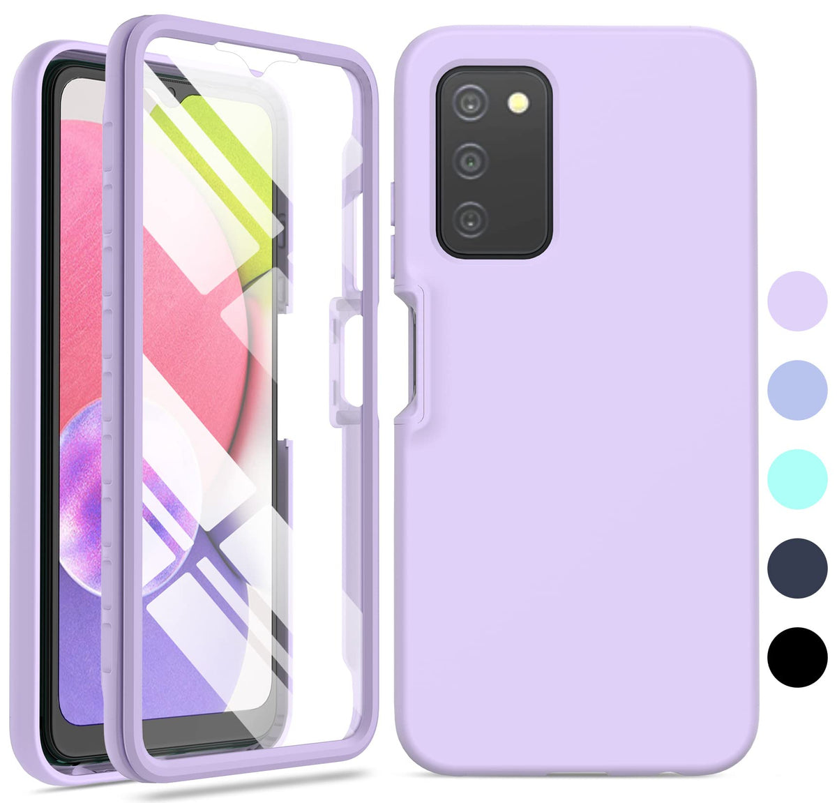 For Samsung Galaxy A03S Phone Case: Shockproof Silicone Slim Covers Hybrid Pretty Protective Cell Cases   Durable Tpu Dual Layer