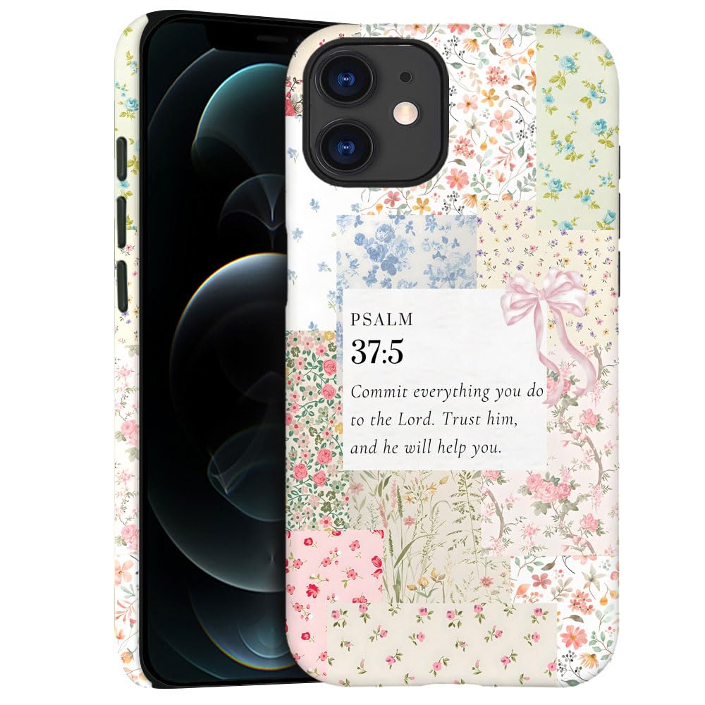 Case for iPhone 12 - Slim Fit Anti-Scratch Phone Case for Girl Women - Christian Collage Patchwork Jesus Faith (Frosted)