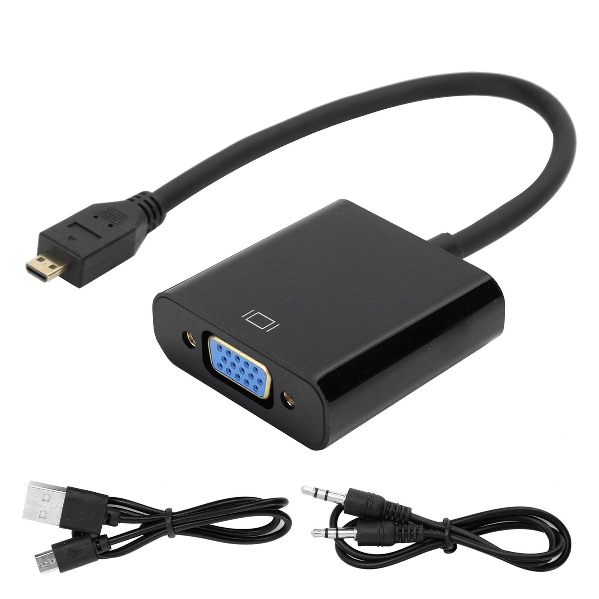 Micro Hdmi To Vga Adapter, Micro Hdmi To Vga Cable Support 1080P, Vga Video Converter Adapter Support Hdcp, For Raspberry Pi 4B