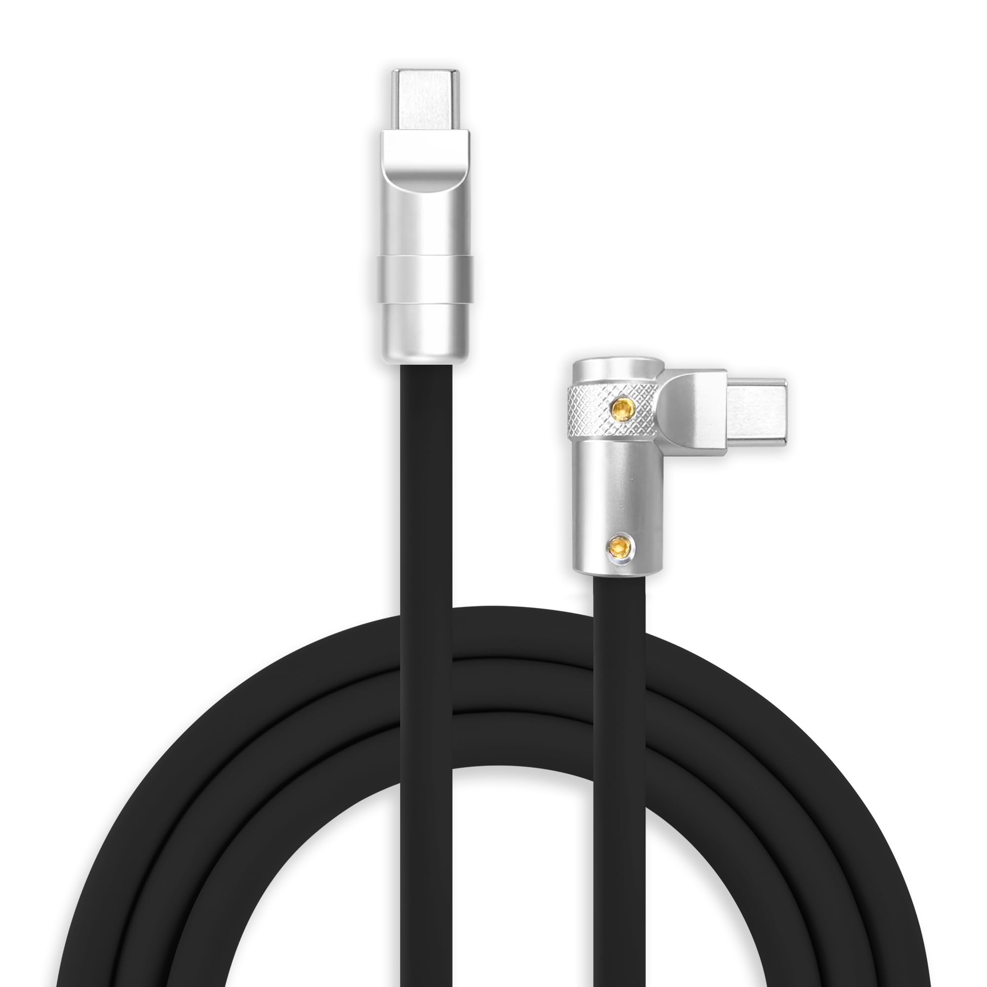 chubbycable 240W Charging Cable 90 USB C to C Cable, Black, 4.9FT