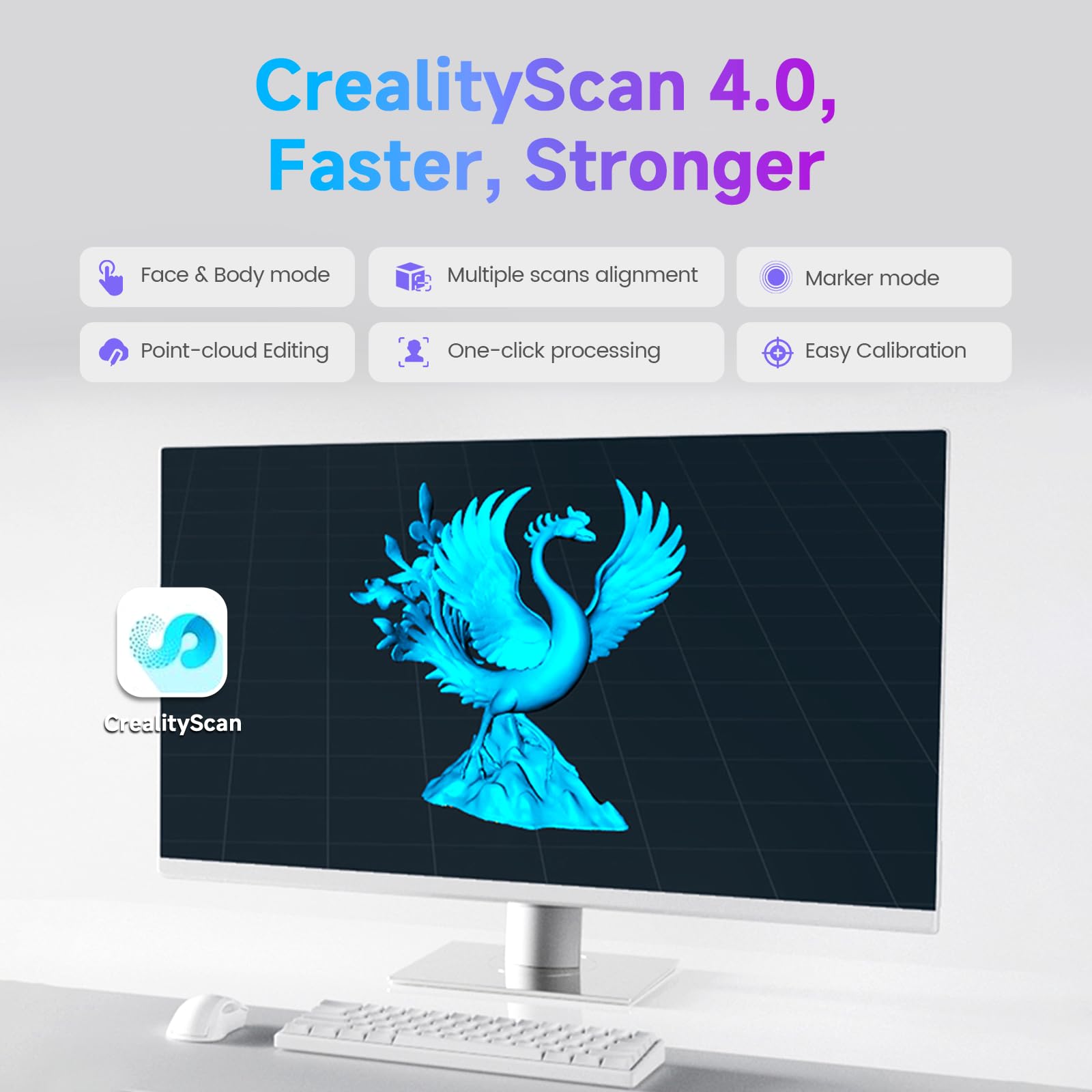 Creality Cr-Scan Otter Lite 3D Scanner For 3D Printing, 0.05Mm Accuracy, 24-Bit Rgb Full-Color, Wireless Handheld, Dual-Focus Le