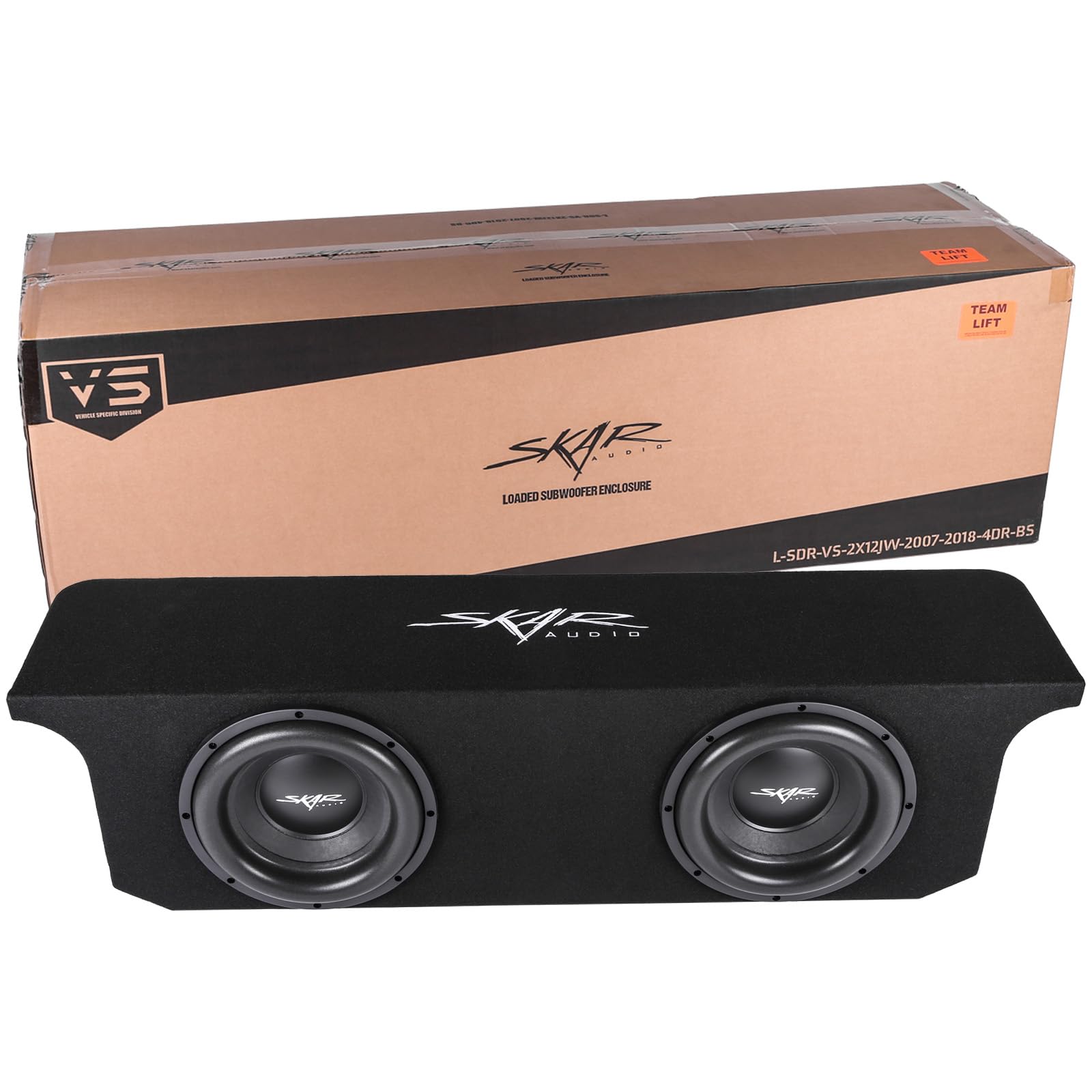 Skar Audio Dual 12 Loaded Sealed Subwoofer Enclosure Compatible with 2007-2018 Jeep Wrangler Unlimited (JK) 4-Door Vehicles