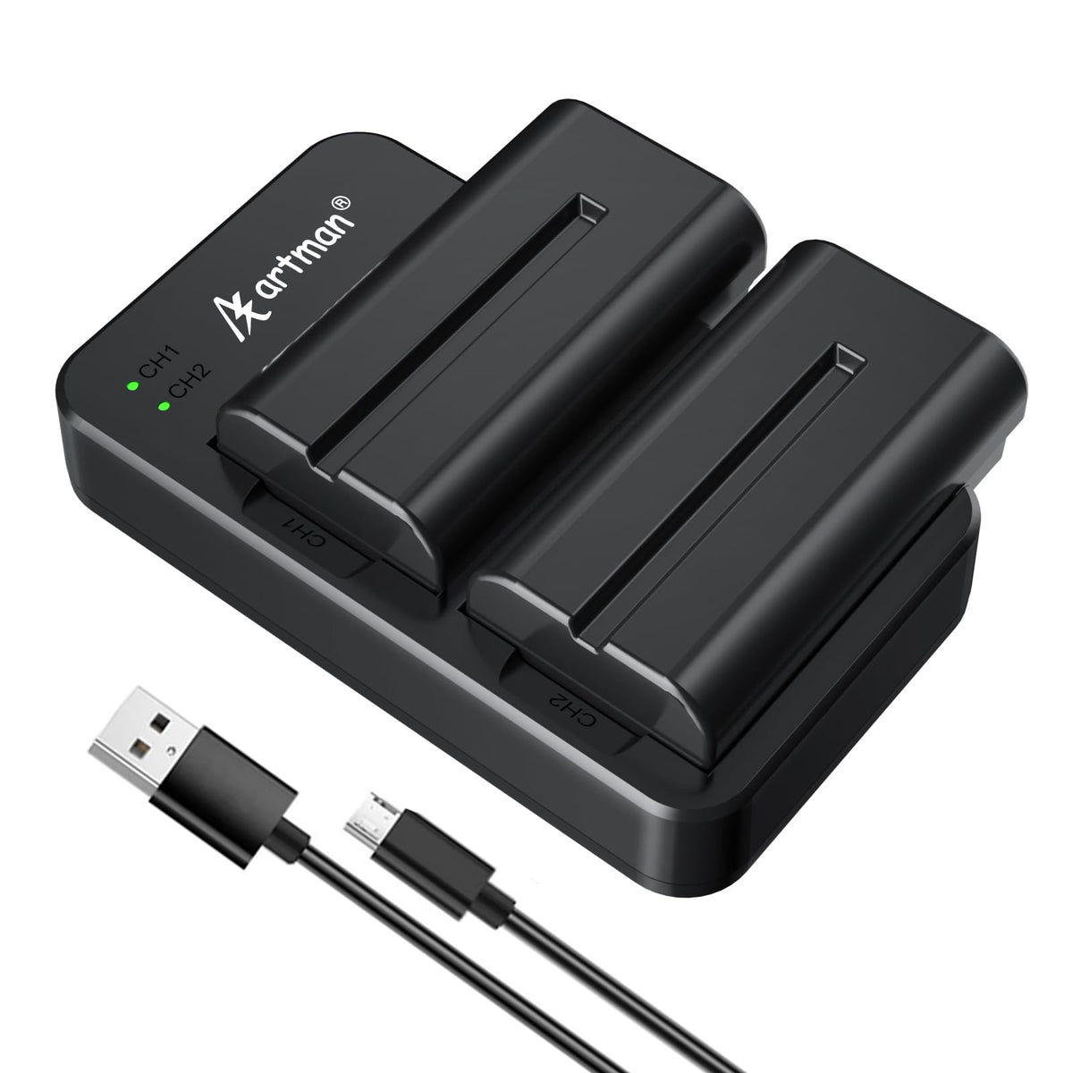 Artman Np F550 Battery And Dual Usb Charger For Sony Np F970 F750 F550 F330 F530 F570 F770 F960, Ccd Sc55, Tr516 Tr716 Tr818 Tr9