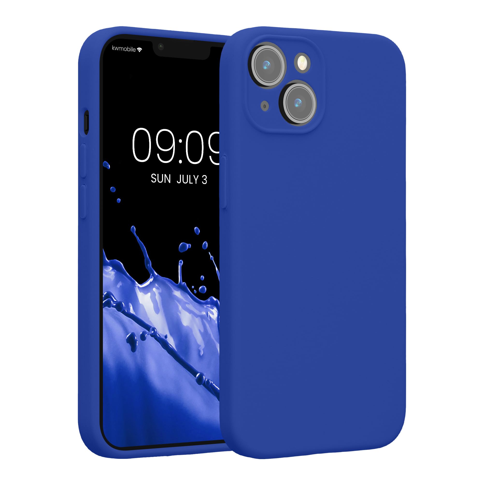 kwmobile Case Compatible with Apple iPhone 14 Case - Slim TPU Silicone Phone Cover - Soft Touch Finish - Baltic Blue
