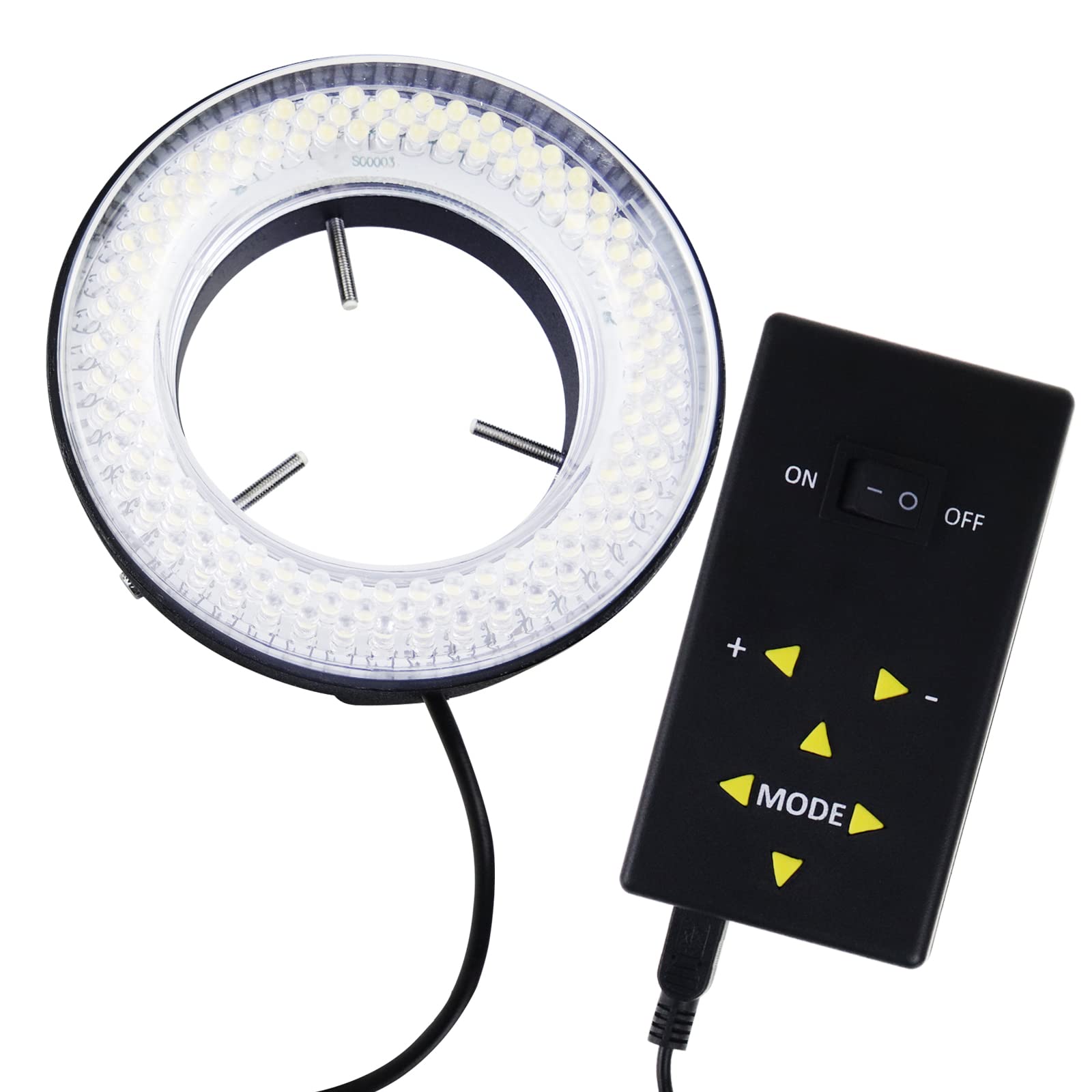 144 Led Ring Light For Microscope And Camera | 40 250Mm Working Distance | Adjustable Lighting With 4 Zone Control | 20000Lux Br