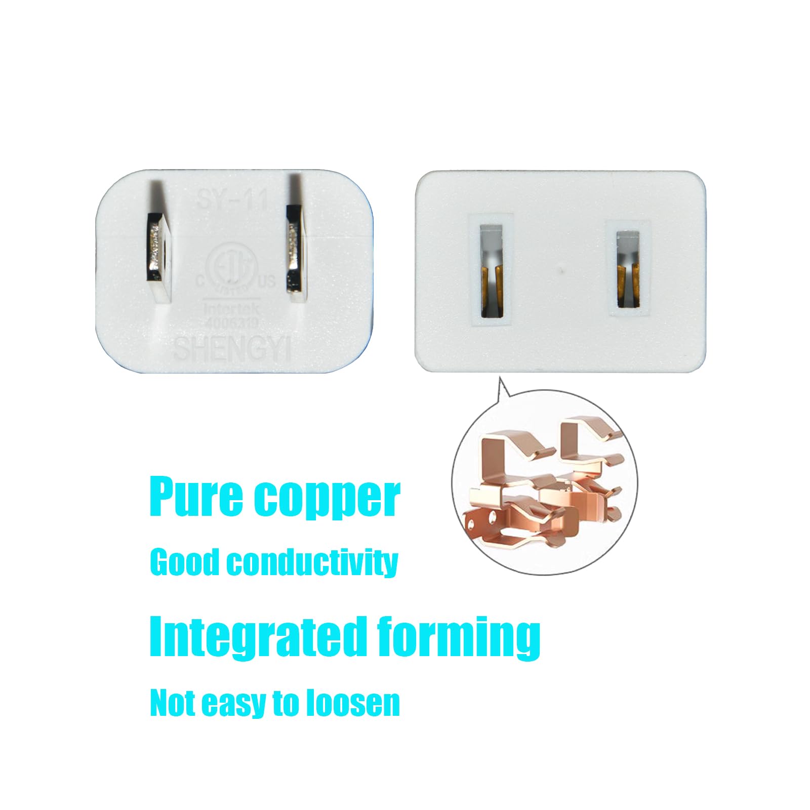 Jplenty Black Extension Cord 10 Ft Long Thin Extension Cords 2 Prong With Single Plug Ideal For Christmas Lights,Halloween Decor