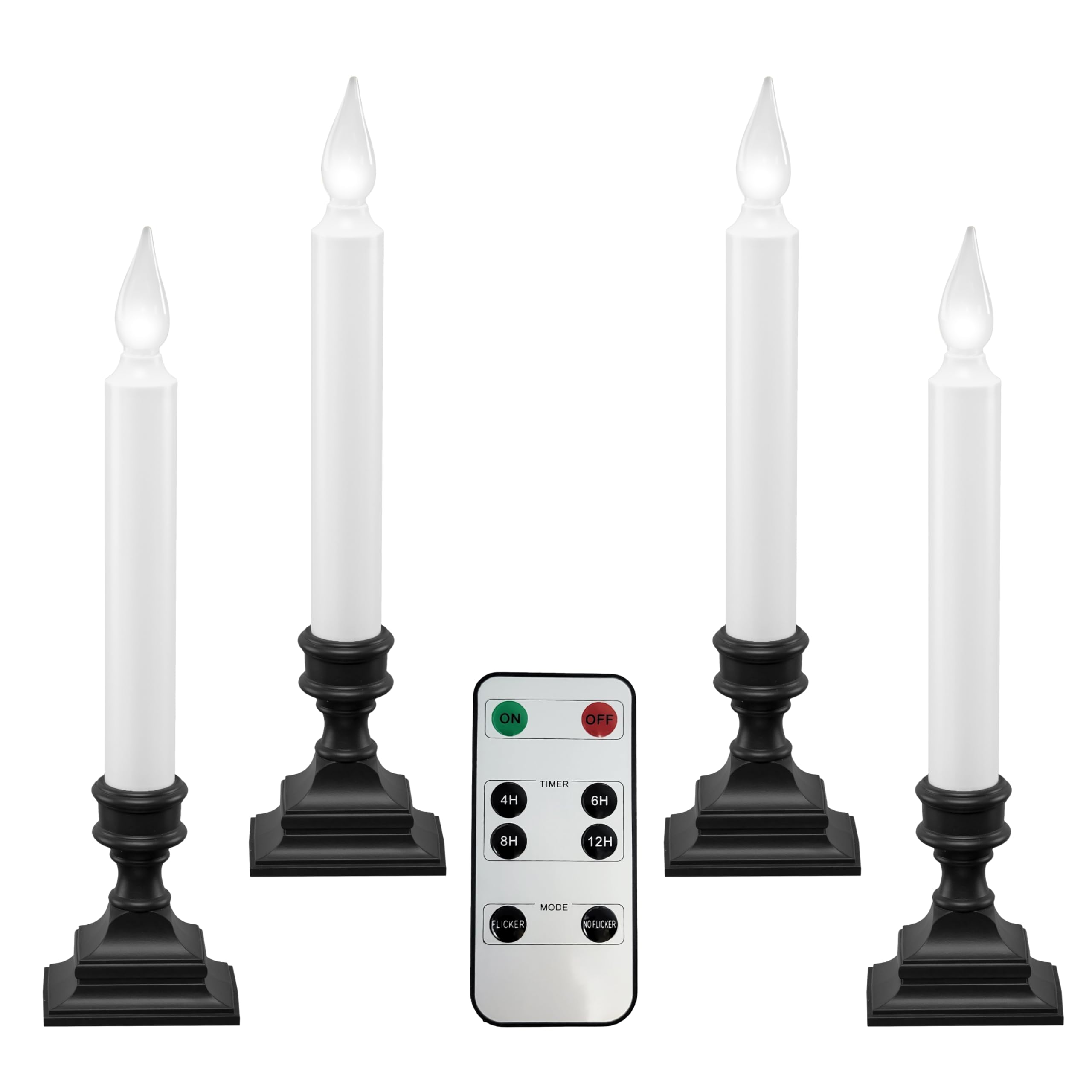 612 Vermont Led Battery Operated Window Candles With Timer, Remote Control, Bright Hot Spot, Flicker Or Steady On, Vt R1506A 4 (