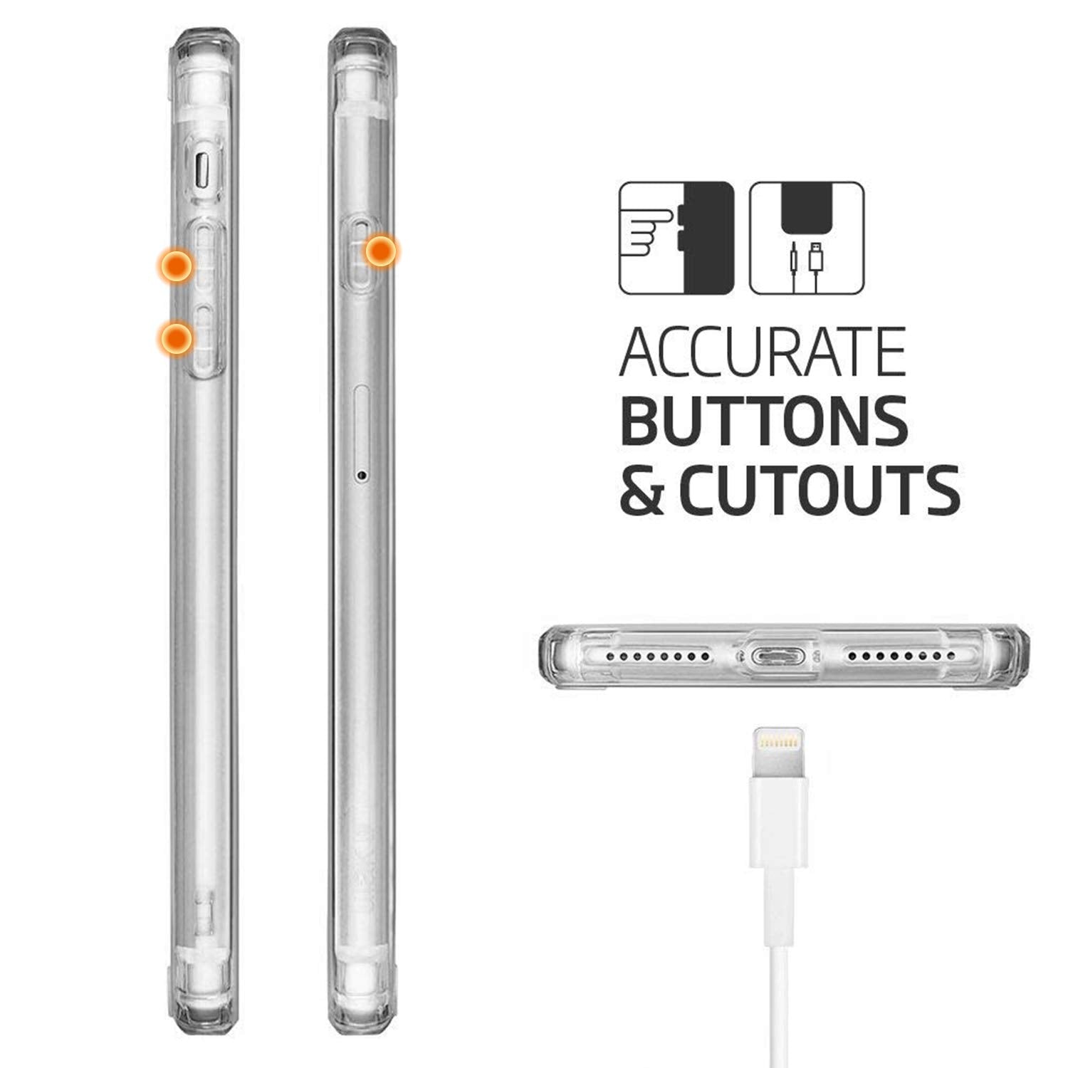 Tenoc Phone Case Compatible With Iphone 7 Plus & Iphone 8 Plus, Clear Case Shockproof Protective Bumper Slim Cover For 5.5 Inch