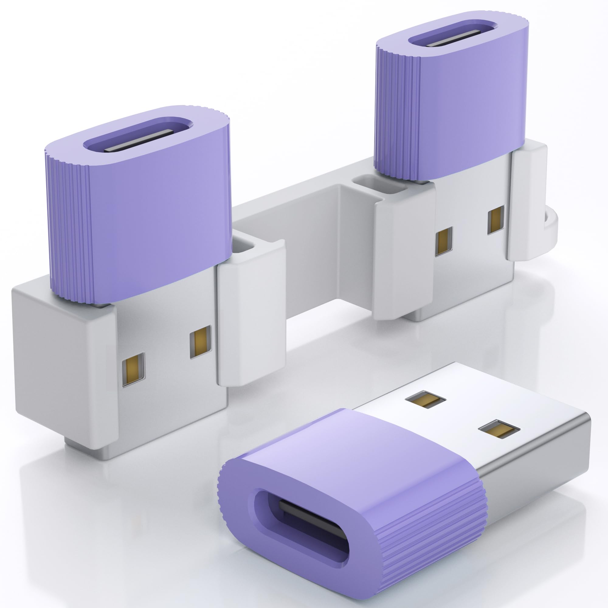 TIANSONG USB to USB C Adapter,3Pack USBC Female to USB A Male with Convenient Carrier, Type C Converter for iPhone 17/16/15/14/1