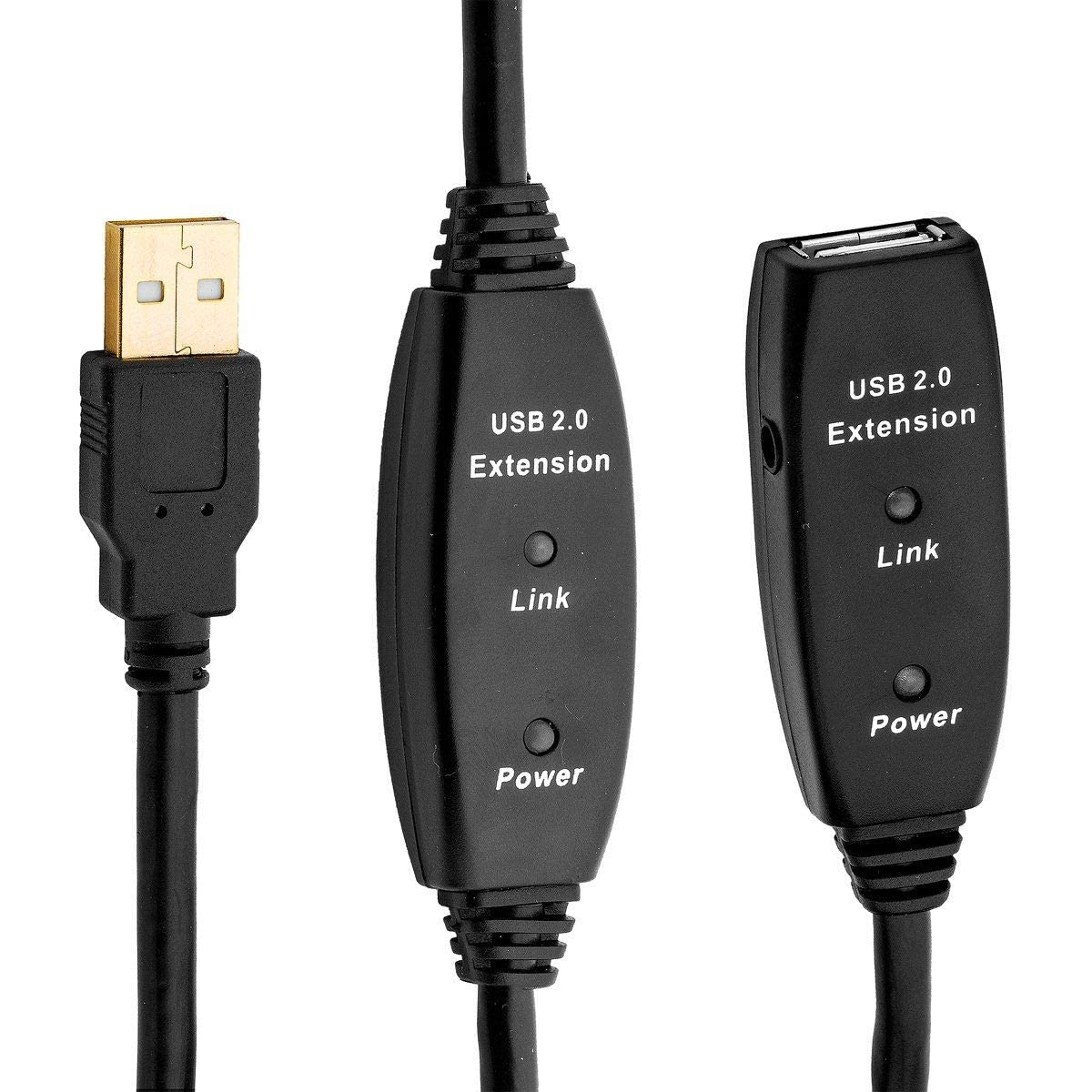 Mutecpower 50 Feet Active Usb Extension Cable 2.0 Male To Female With 2 Extension Chipsets Signal Booster   Active Extension/Rep