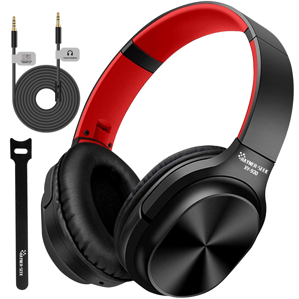 Hayner Seek Studio Headphones With Microphone Over Ear Stereo Monitoring Closed Headphones For Pc, Phone, Chatting, Music, Dj, P