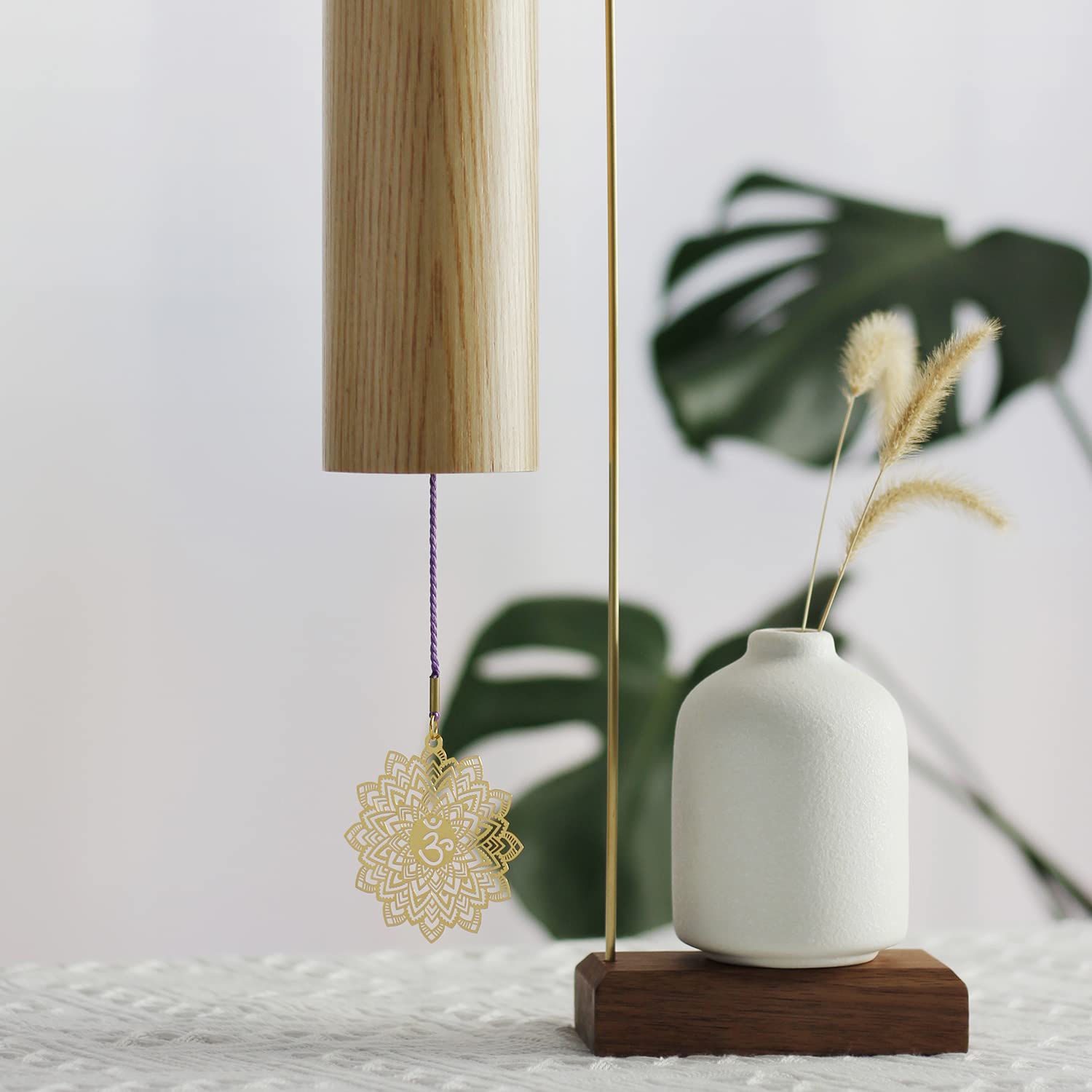 Mowind Chakra Chimes Natural Bamboo Wind Chimes Meditation Chord Windchime Wind Bell For Home Decoration Zen Mindfulness Crown C