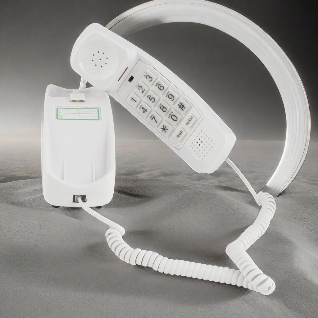 Corded Landline Phone With Big Button Ligthed Keypad, (Choctaw White)
