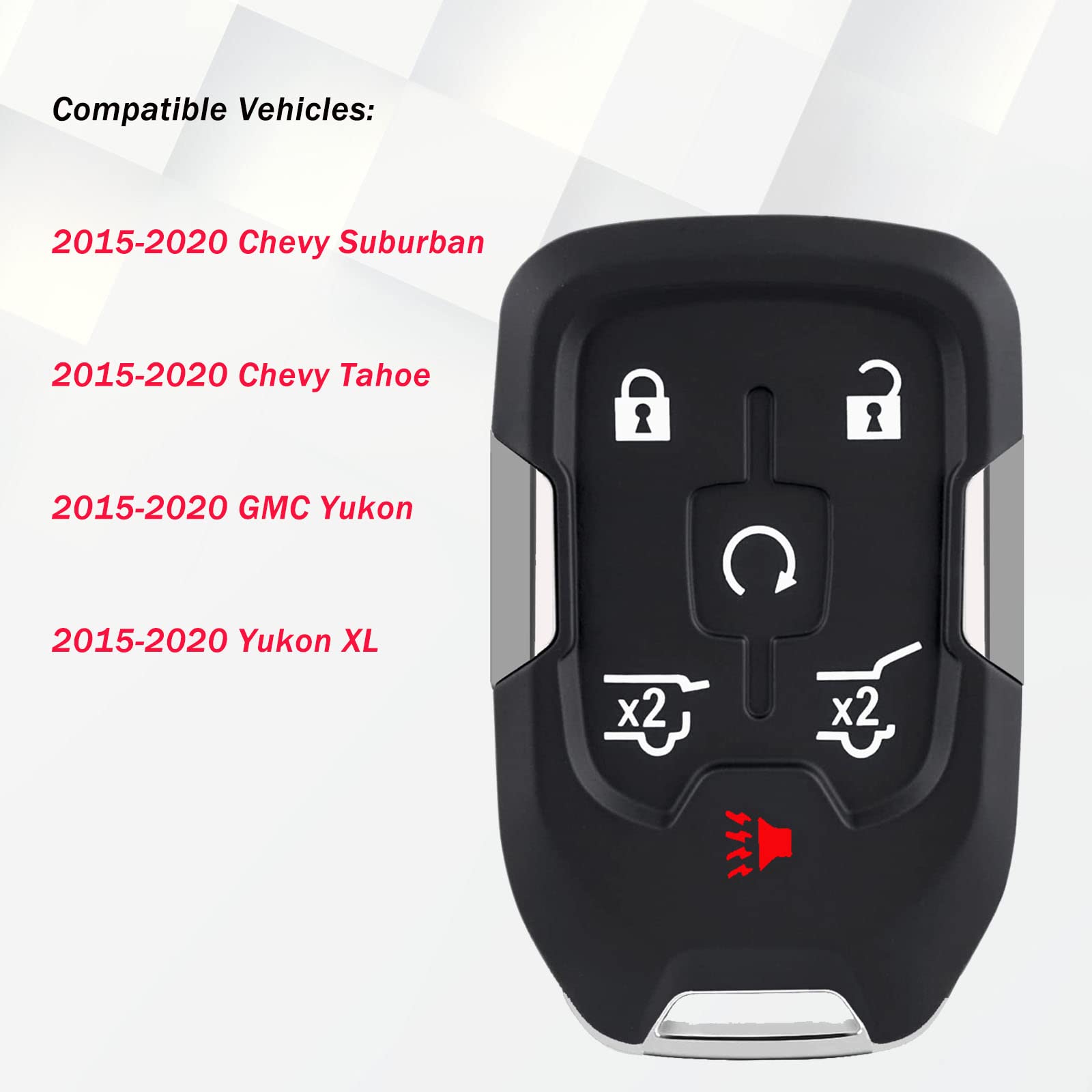 Self-Programmable Replacement For Proximity Smart Keyless Entry Remote Control Key Fob Compatible With 2015-2020 Chevy Suburban