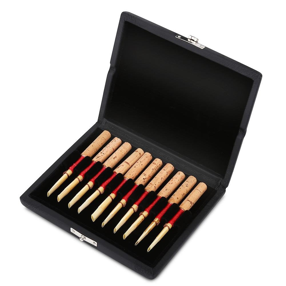 Oboe Reed Case Storage,Jones Oboe Reed,Wooden + Pu Leather Cover Reed Case Holder Storage Box For 10/12/20Pcs Reeds Cover (For 1