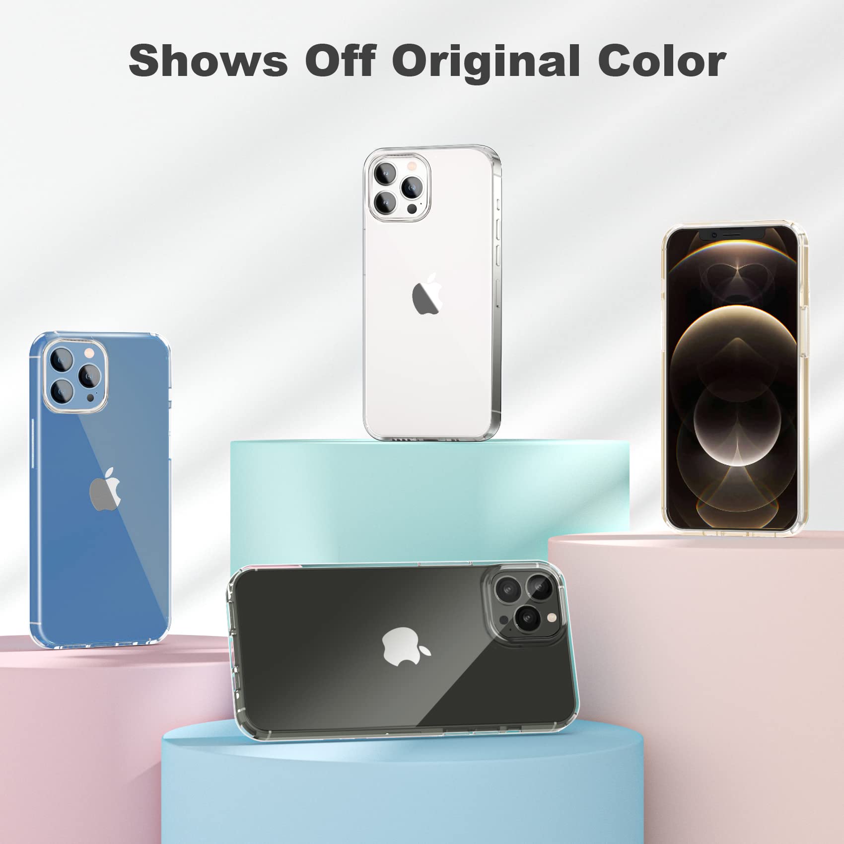 JJGoo iPhone 12 Pro Max Phone Case Clear TPU Shockproof Slim Protective Cover
