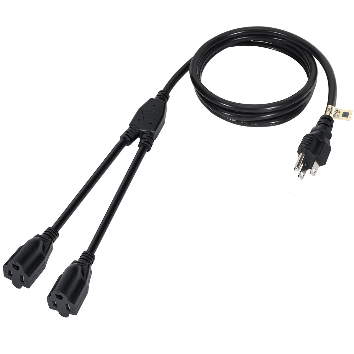 2 Way Power Cord Splitter Cable 10 Ft 3 Prong 1 To 2 Extension Cord Outlet Saver Elecan Male To Female Y Splitter Power Extensio