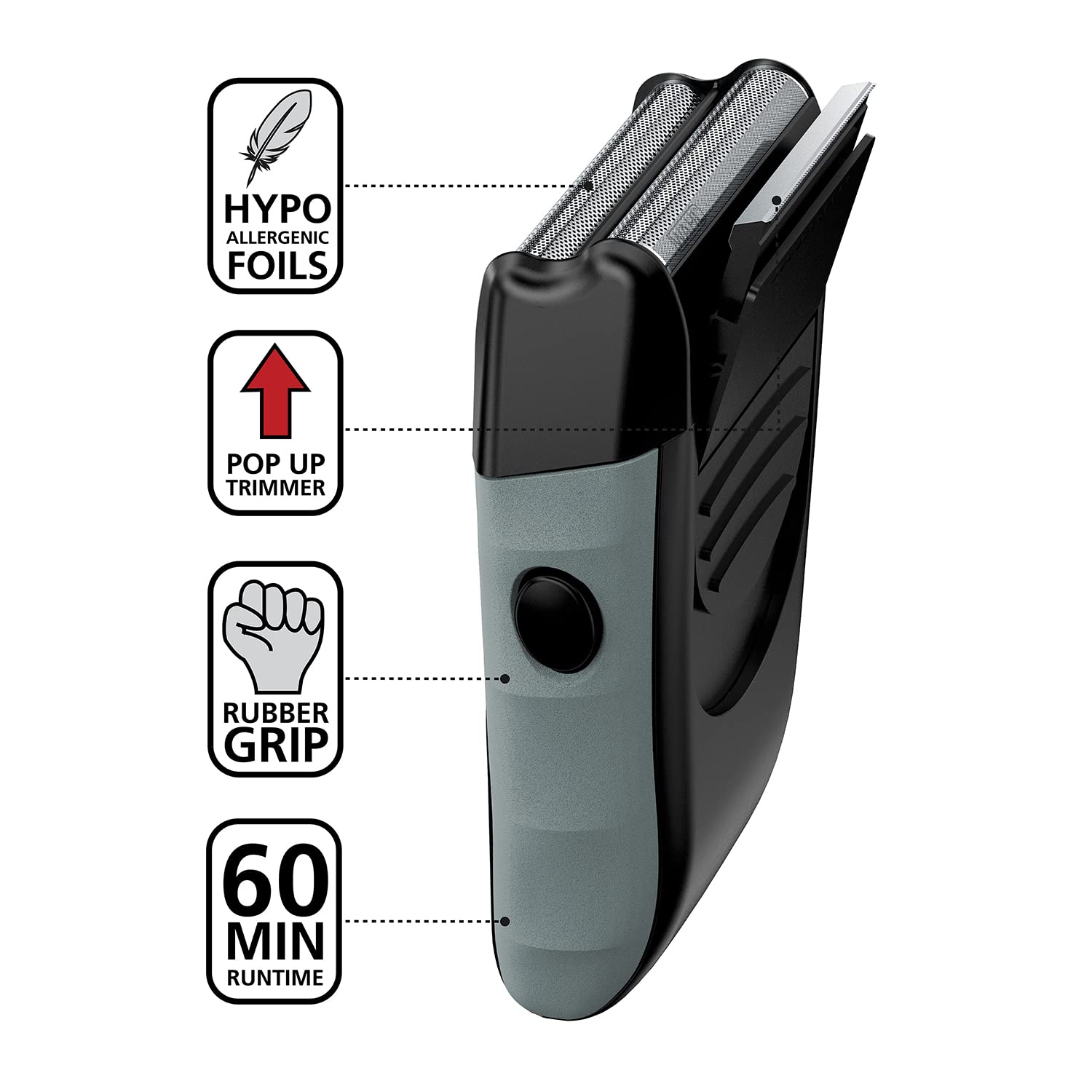 Wahl Bump Free Rechargeable Foil Shaver With Hypoallergenic Titanium Cutters For Close, Smooth Shaving   Model 7339 300