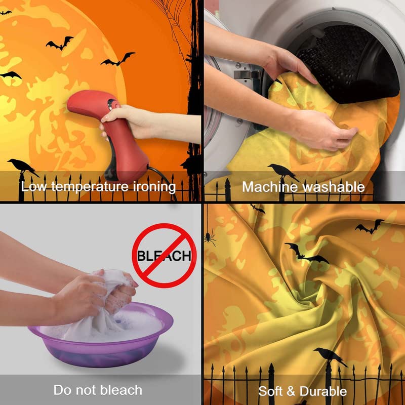 Swepuck 8X6Ft Orange Halloween Photo Backdrop For Parties Large Pumpkin Patch Moon Picture Photography Background Kids Witch Hau