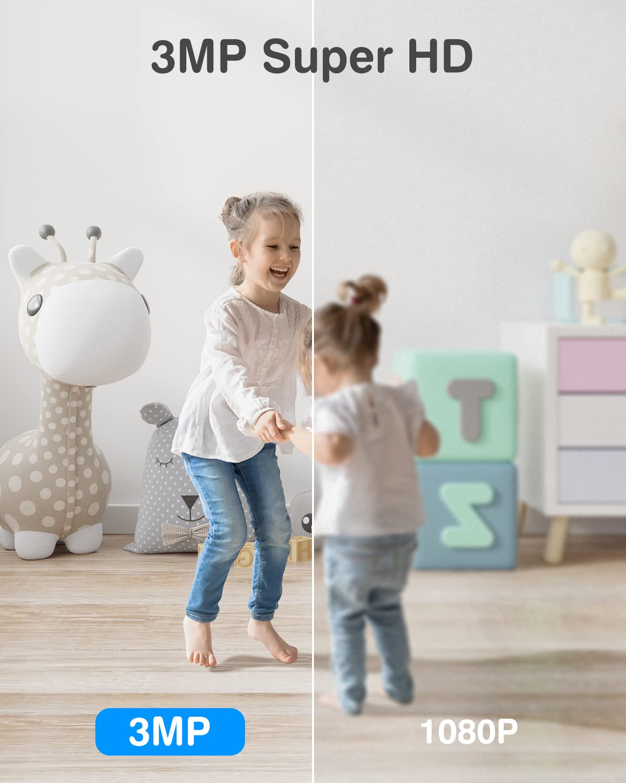 Annke Crater 2 2K Wifi Pan Tilt Smart Security Camera, Upgraded 3Mp Baby/Pet Monitor, Indoor Camera 360 Degree With Two Way Audi