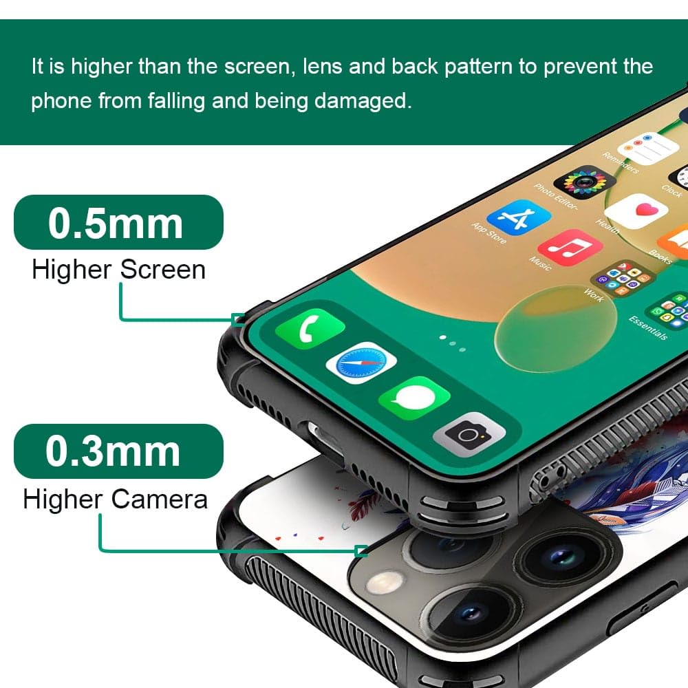 Carloca Compatible With Iphone 14 Pro Case,Drawing Sketch Rainbow Horse Art Fashion Pattern Design For Girl Shockproof Anti-Scra