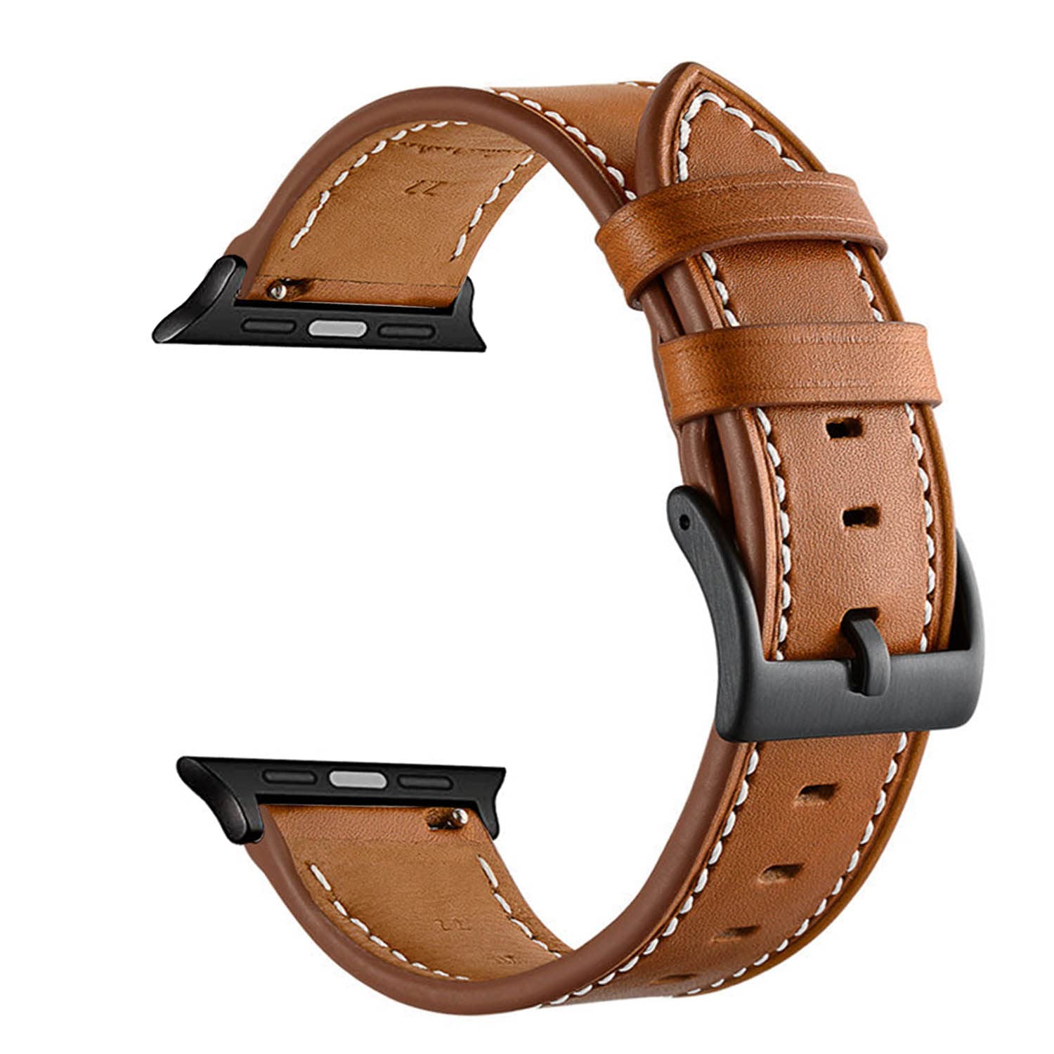 Botomall Compatible With Apple Watch Band 41Mm 40Mm 38Mm Series 9 8 7 Se 6 5 4 3 2 1,Premium Soft Top Leather With 316L Stainless Steel Classic Buckle Replacement Straps For Iwatch