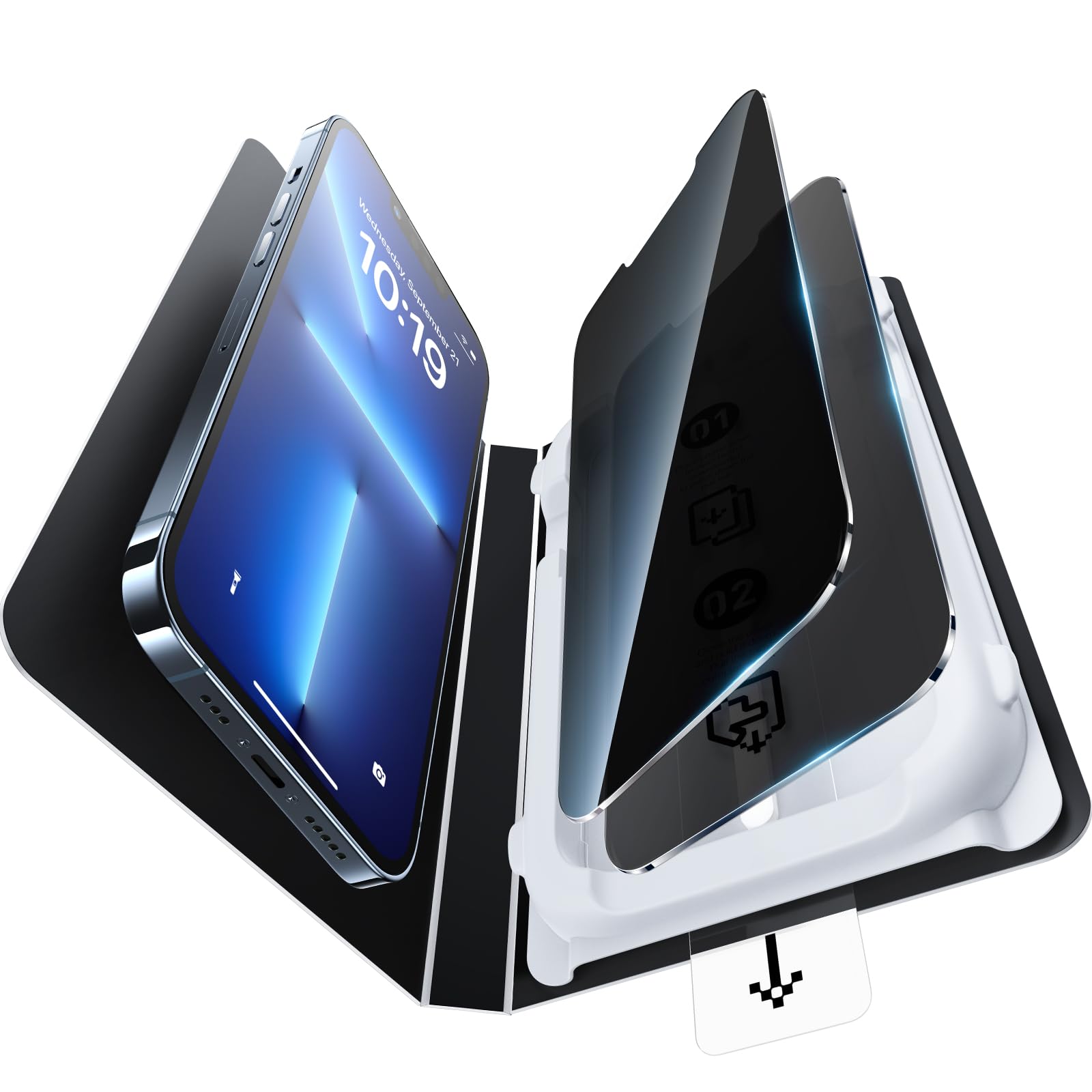 Smartdevil 2 Pack Privacy Screen Protector For Iphone 13 Pro Max/14 Plus (6.7 Inch) With Easy Installation Frame, 9H Anti Spy Pr