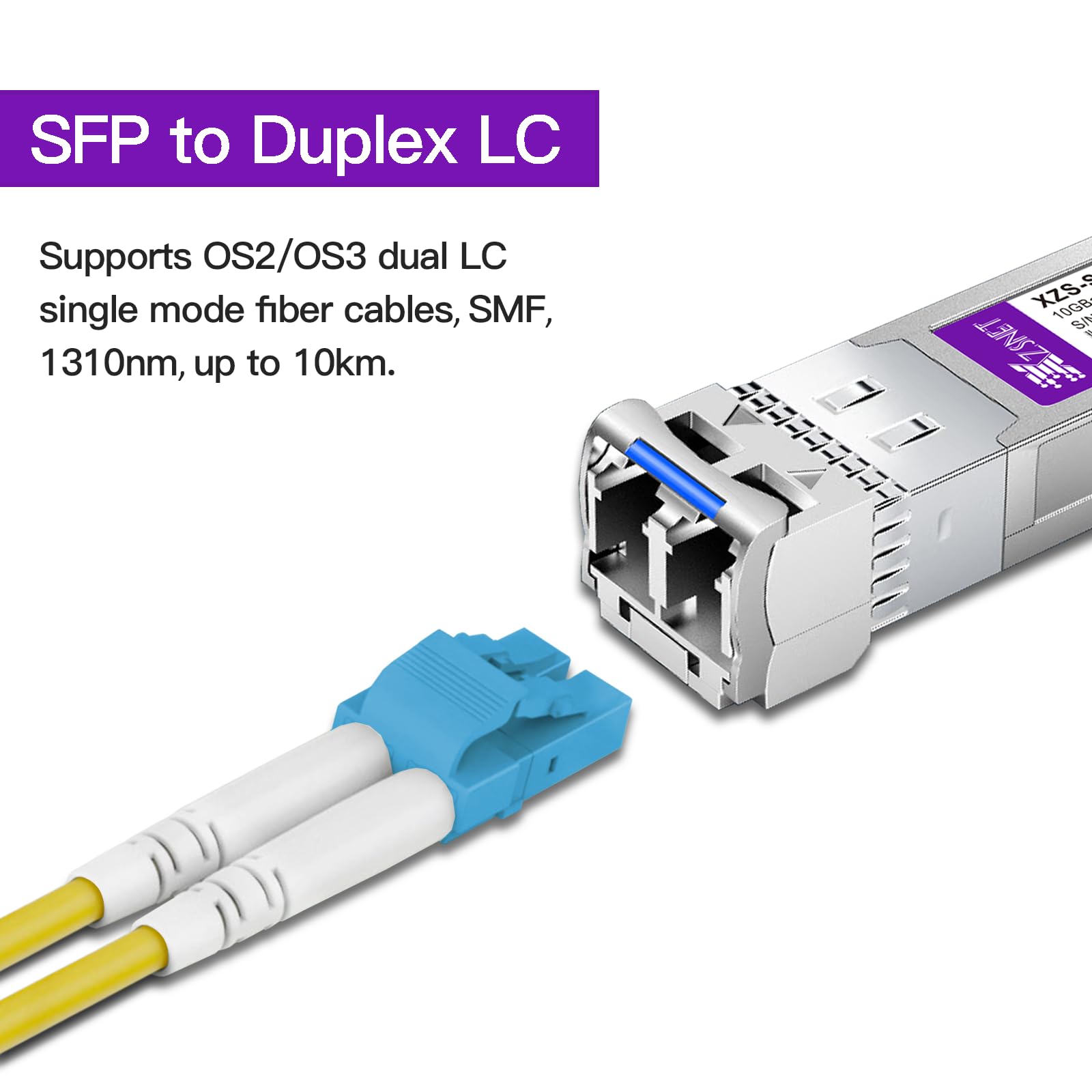 Xzsnet 10Gbase-Lr Sfp+ Transceiver, 10G Sfp+ To Lc Single Mode Fiber Module Compatible With Cisco Sfp-10G-Lr, Ubiquiti Unifi Uf-