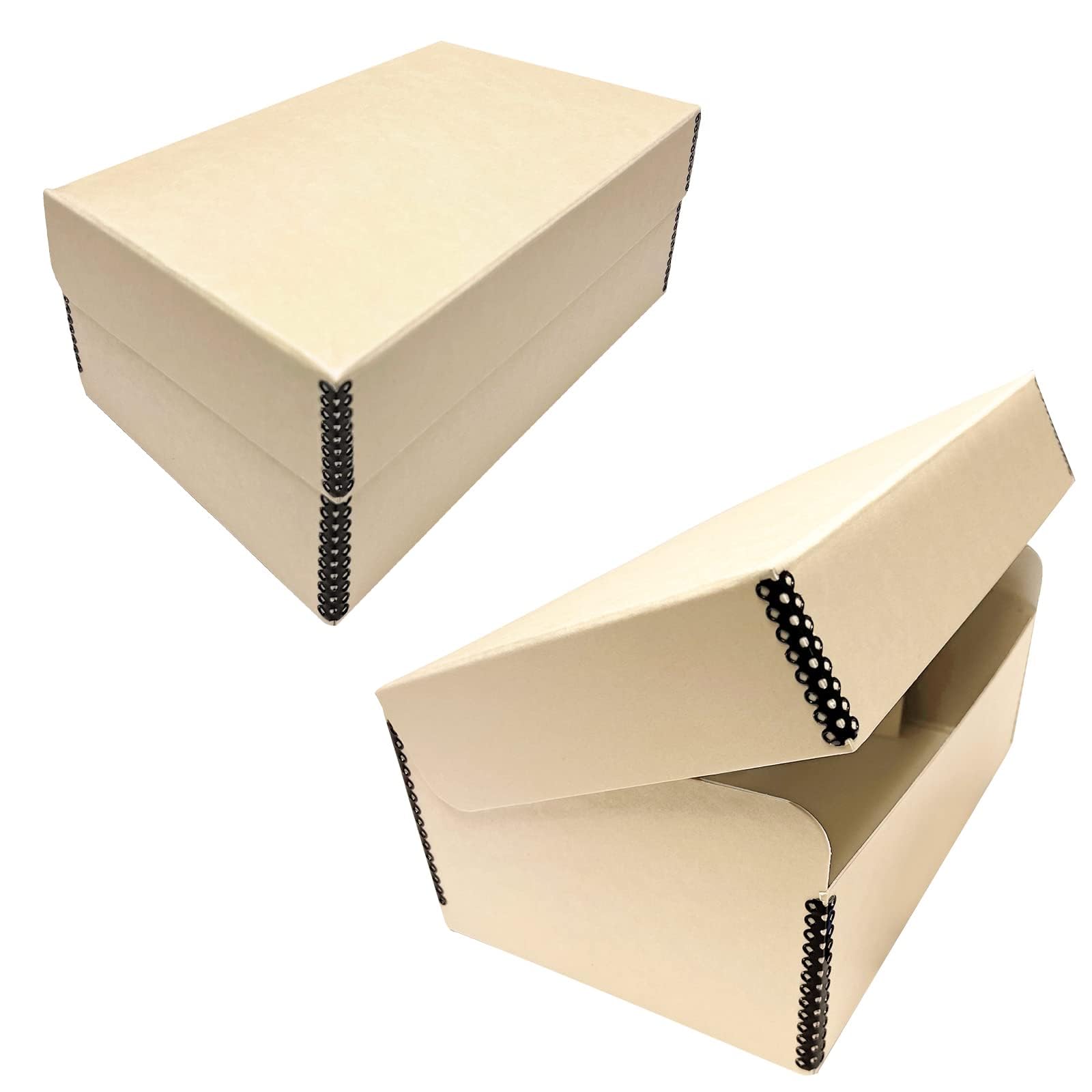 Lineco, Tan Hinged Lid Photo Box 5.5'X7.75'X12' Archival Acid Free. Holds Up To 1100 Of 4X6 Or 5X7 Pictures, Print, Art. Preserve Longevity, Photos Or Documents, Craft, Prints, Cards, 2 Pack