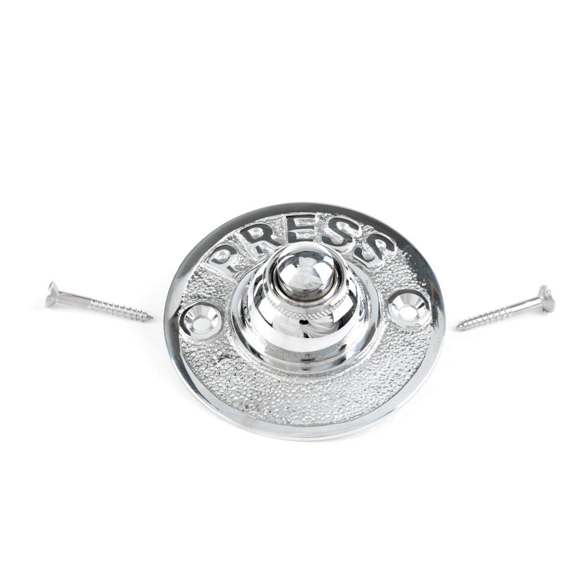 Renovators Supply Manufacturing Doorbell Button 2.5 In. Diameter Round Brass Vintage Push Button With Mounting Hardware